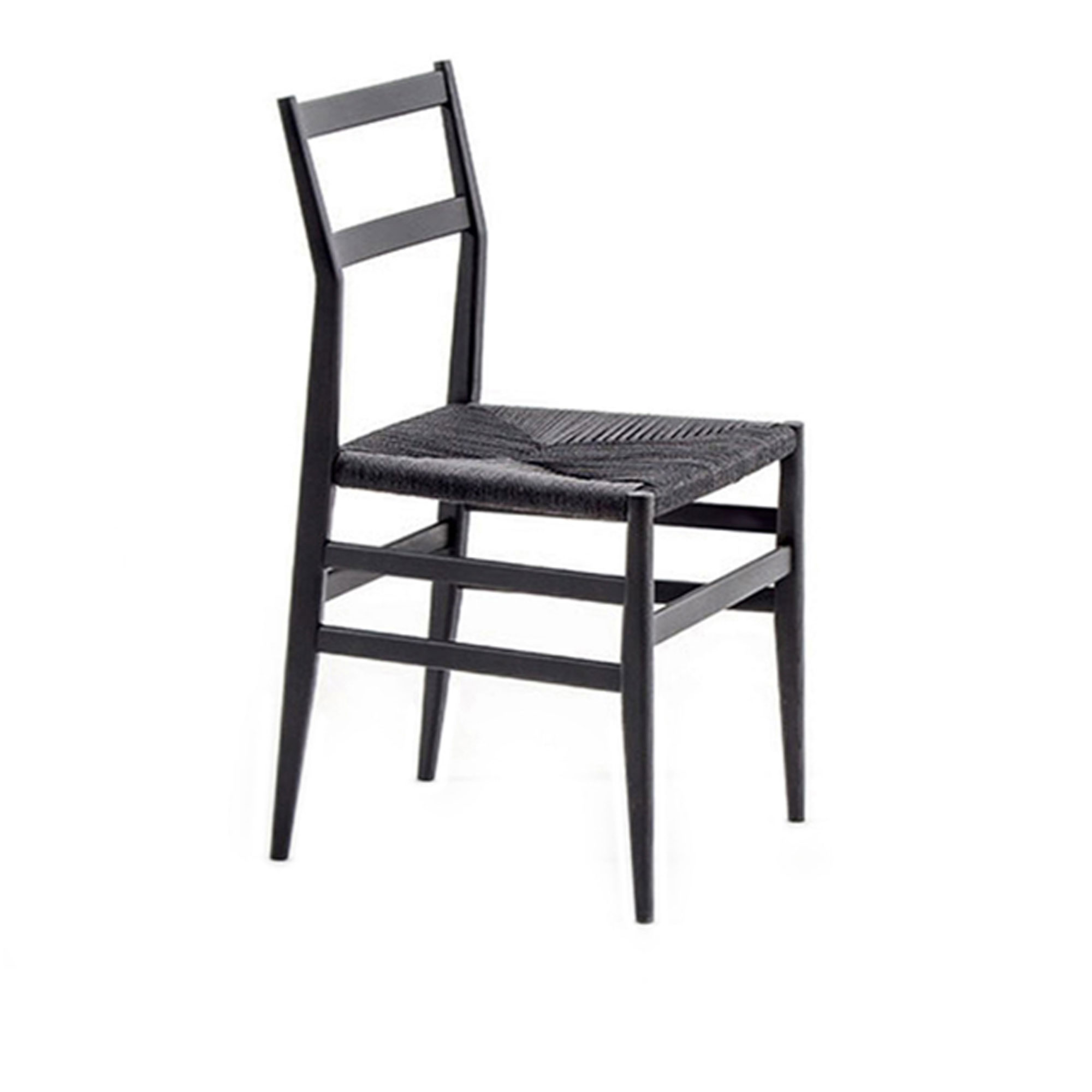 Cassina - 646 Leggera, Chair In Ashwood, Rope Seat, Frame Stained Black, Black Rope - Spisestoler - Gio Ponti - Svart - Tre