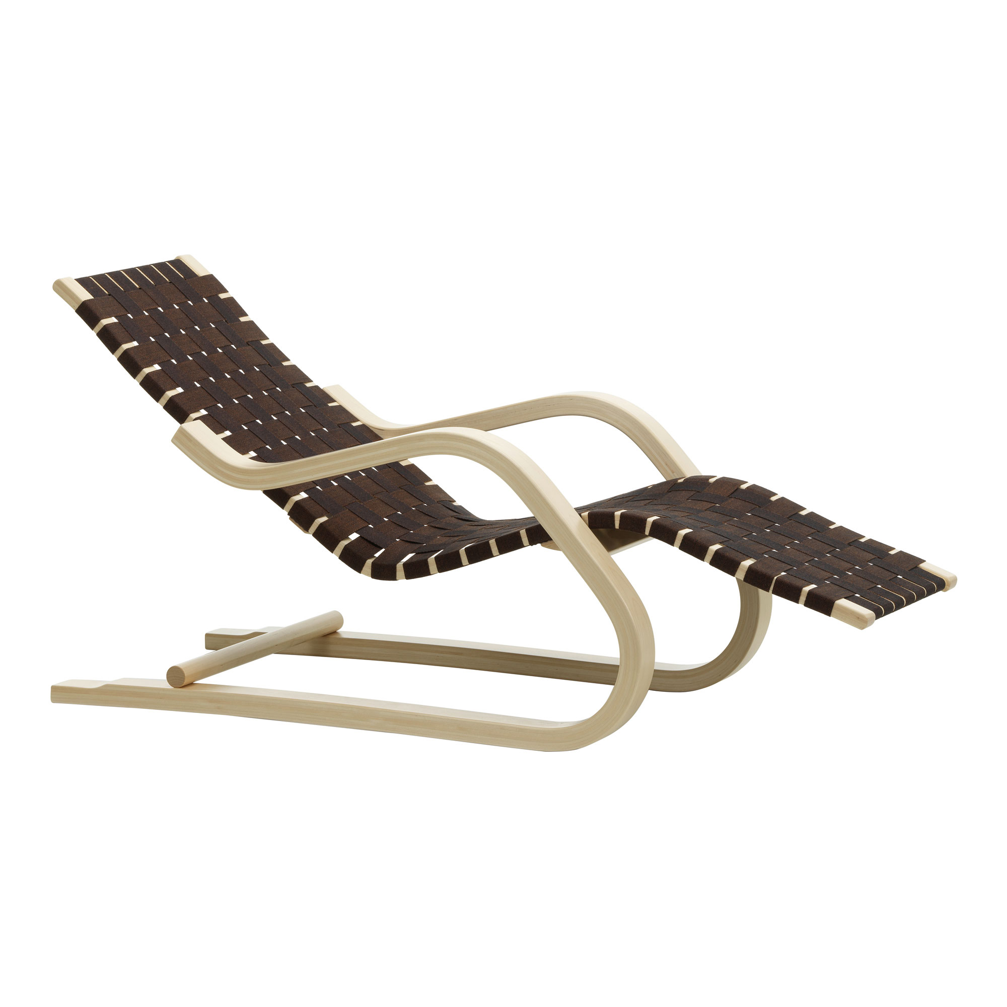 Artek - Lounge Chair 43 Black Brown - F&aring;t&ouml;ljer - Alvar Aalto - Brun - Tr&auml;/Textilmaterial