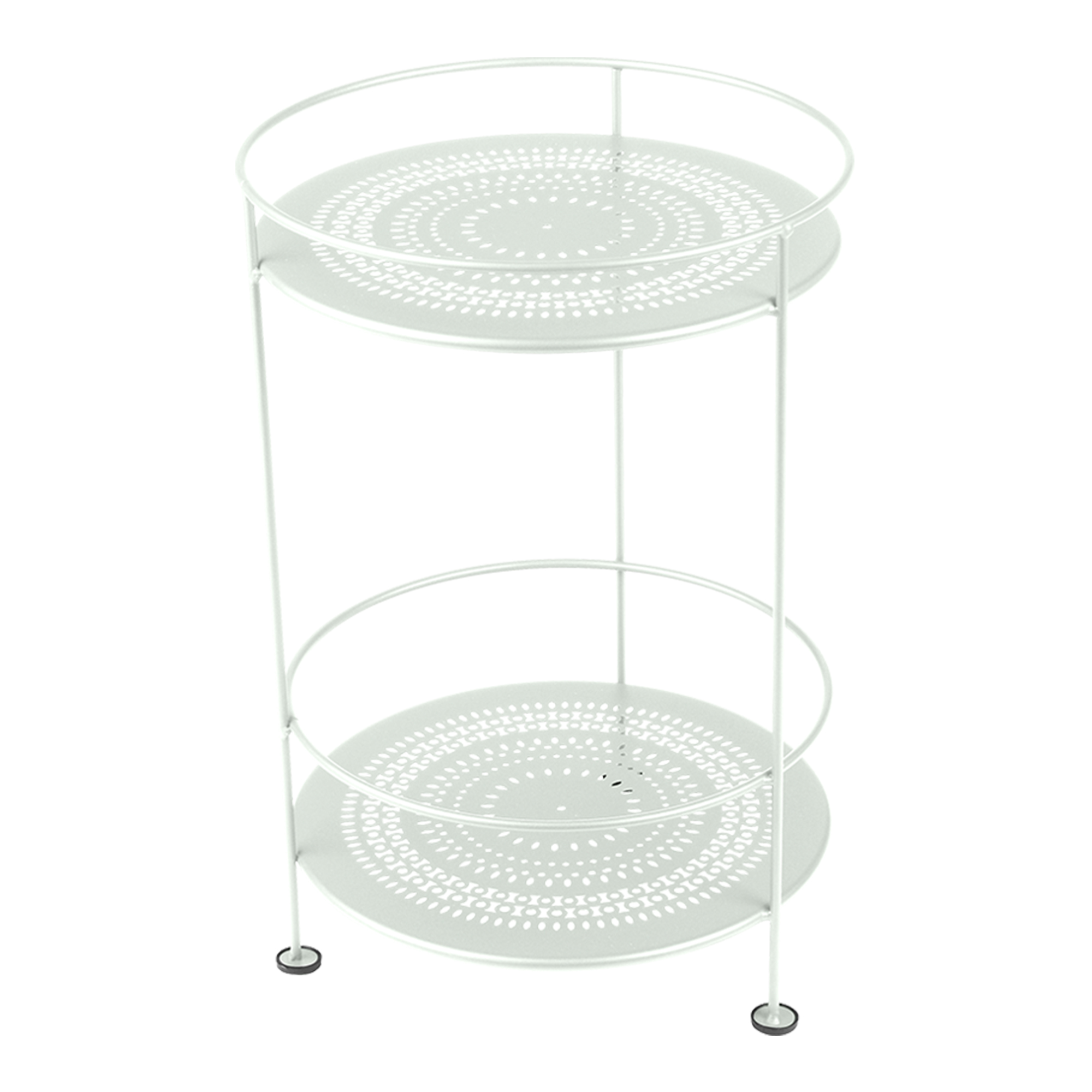 Fermob - Guinguette Side Table With Perforated Double Top Ice Mint A7 - Småbord & Sidobord utomhus - Metall