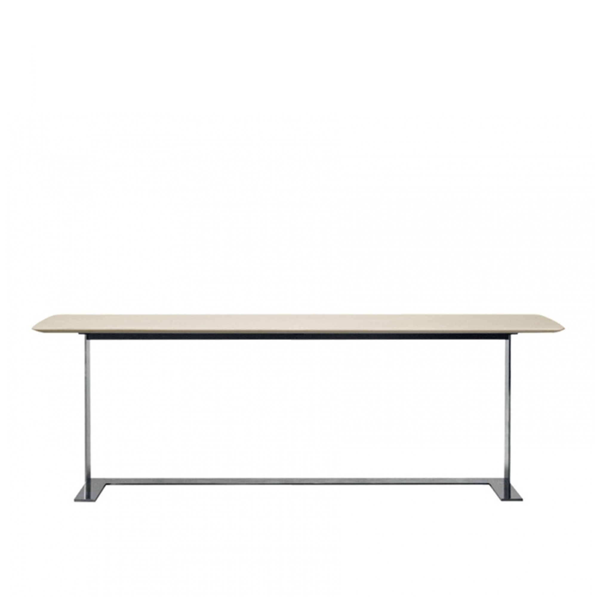 B&B Italia - Eileen Side Table, L. 240 cm, H. 73 cm, Skiva: Rökt ek, Underrede: Svartmålat kromat stål - Konsolbord - Antonio Citterio - Brun - MDF/Metall