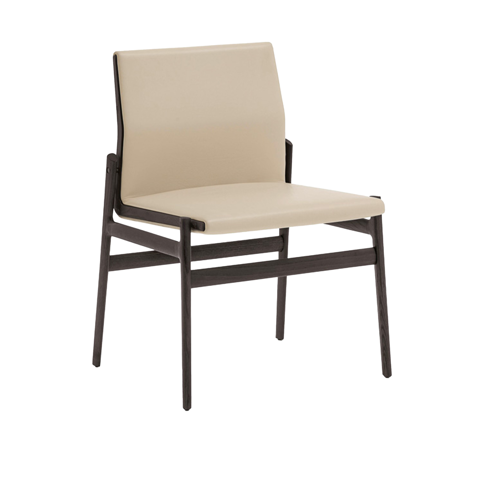Poliform - Ipanema stol S13 Black Elm, Leather S 01 Crema - Spisestoler - Jean-Marie Massaud - Flerfarget - Lær/Tre