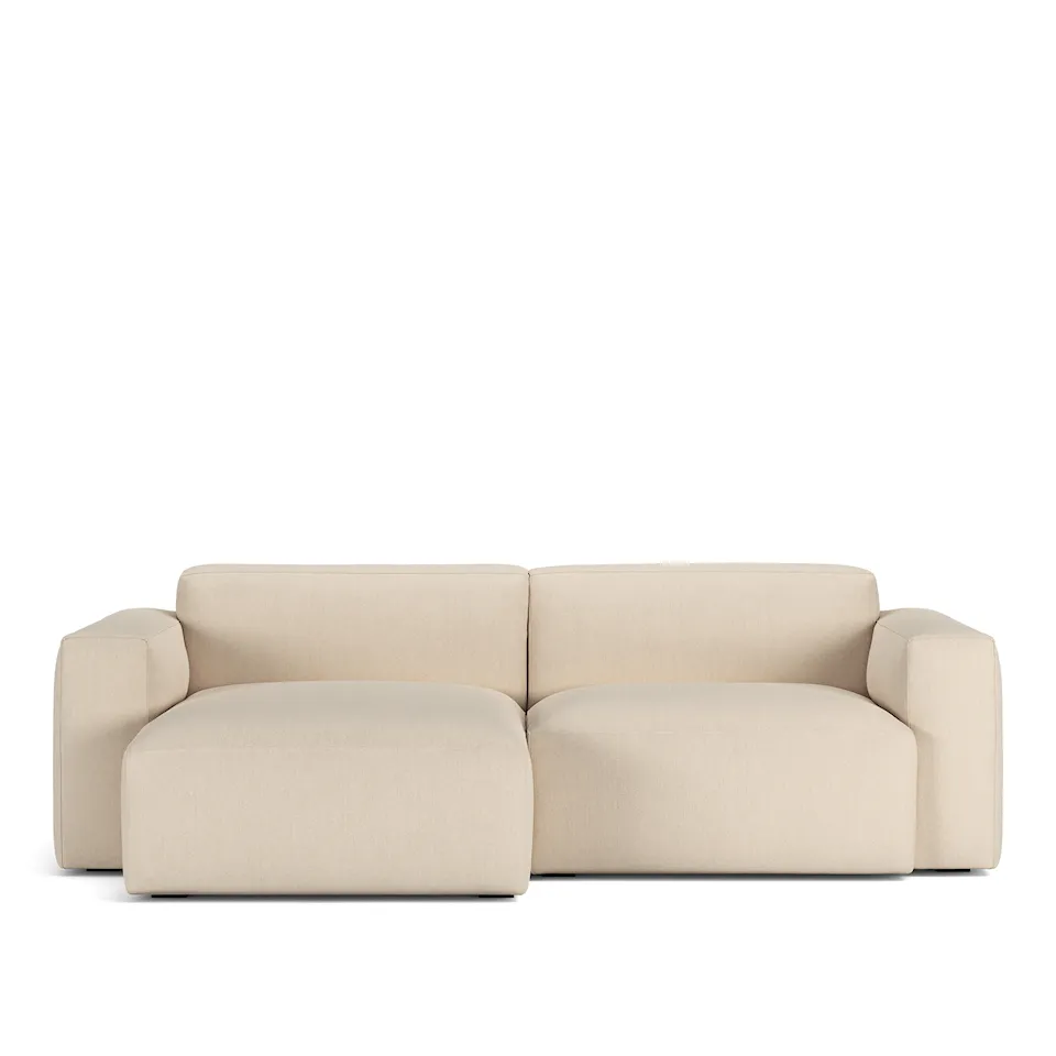 Brick 2-Seater Chaise Lounge Left Shadow Nature Fixed Upholstery