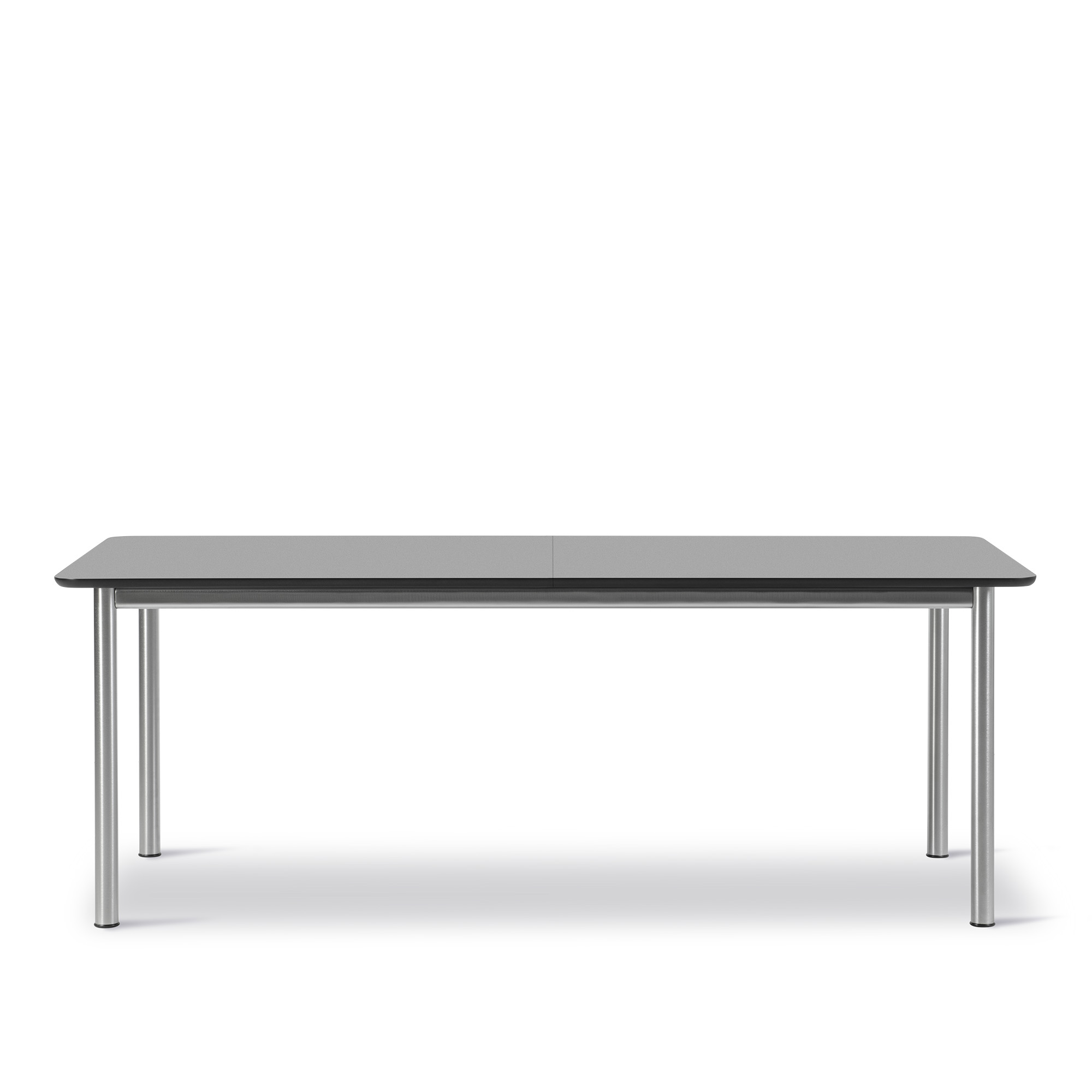 Fredericia Furniture - Plan Table - Extendable - 200-260 x 100 cm - height 73 cm - Laminate Fenix NTM Black - Straight edges matching ABS - Brushed steel - Matbord - Edward Barber & Jay Osgerby - Trä