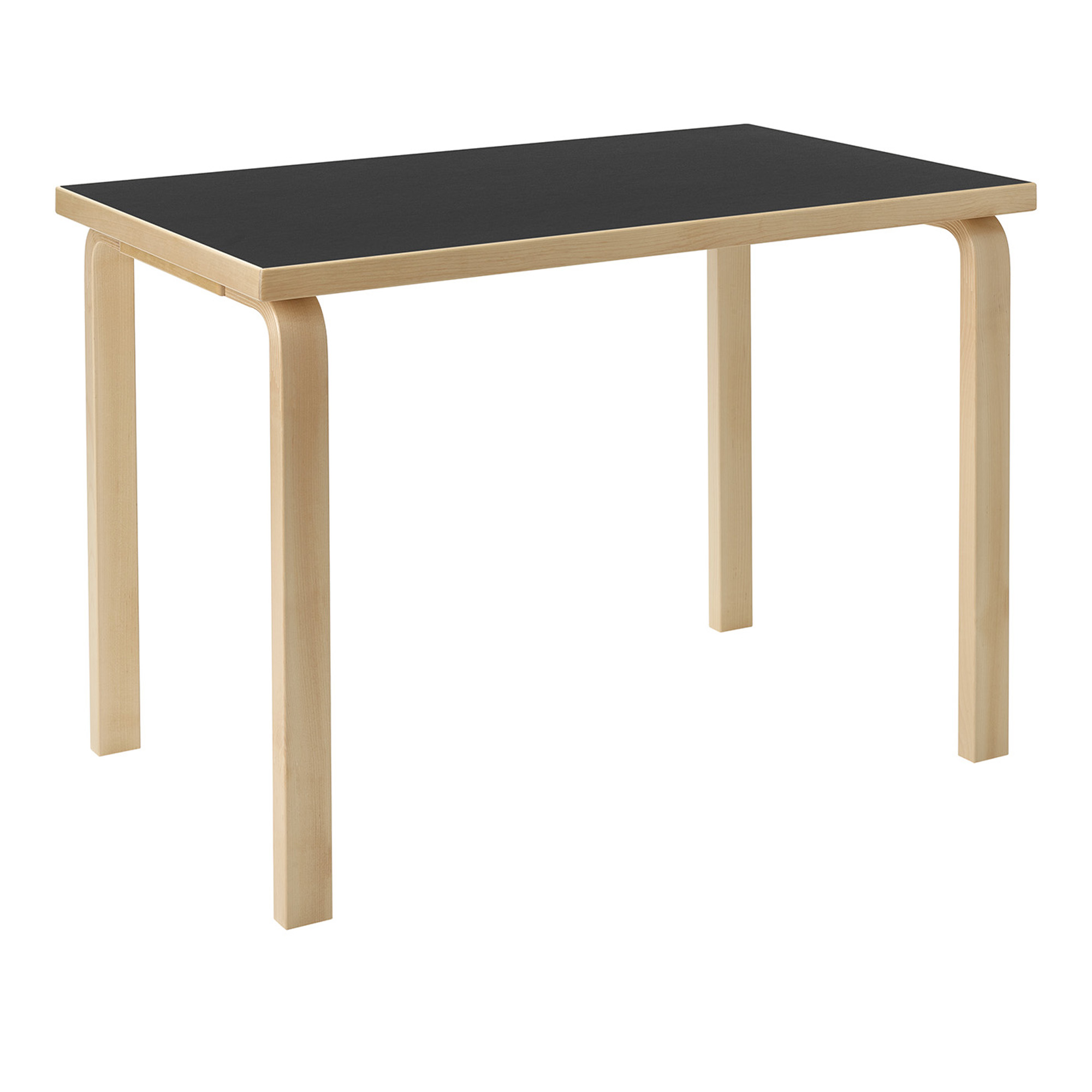 Artek - Aalto bord rektangul&auml;rt 80B svart linoleum - Matbord - Alvar Aalto - Svart - Tr&auml;