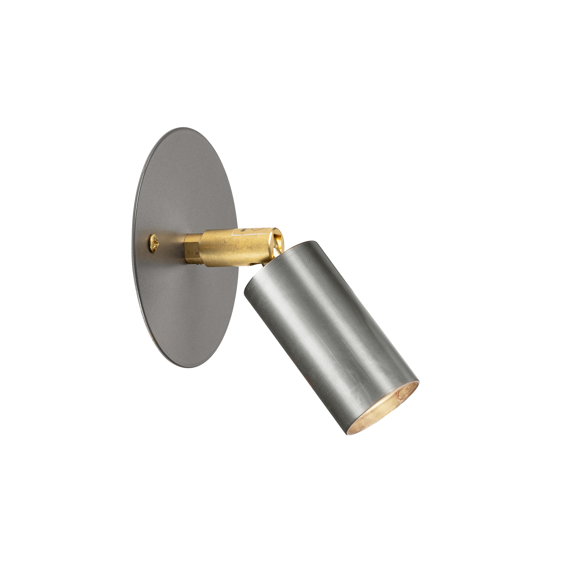 Örsjö Belysning - Starlight 1 spotlight fixed wall plate – Raw steel - Spotlights - Jonas Bohlin - Silver | Belysning - Taklampor - Spotlights | Möbelexperten