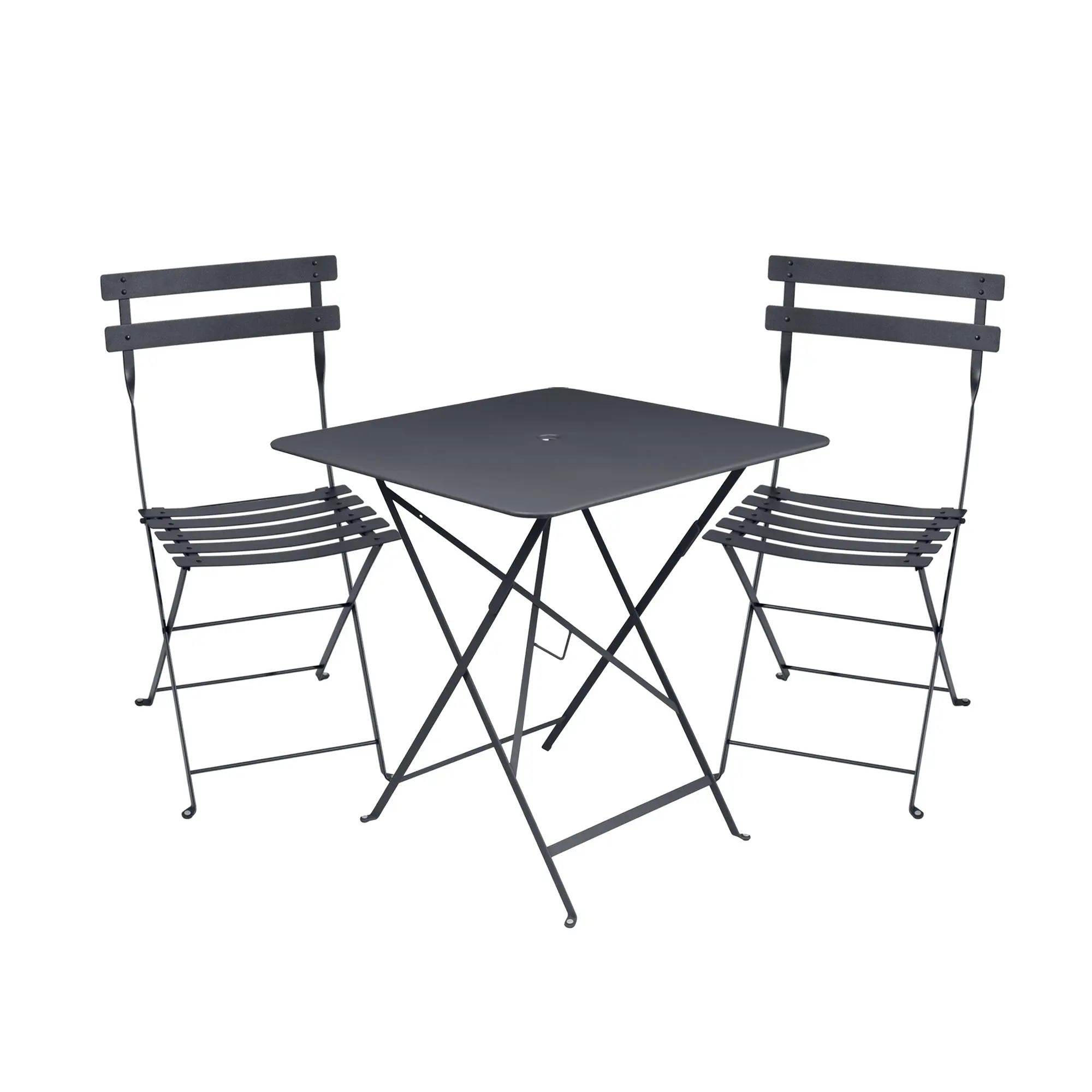 Bistro matgrupp bord 71cm & 2 metall stolar