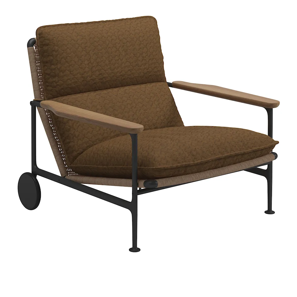Zenith Lounge Chair with Teak Arms - Meteor