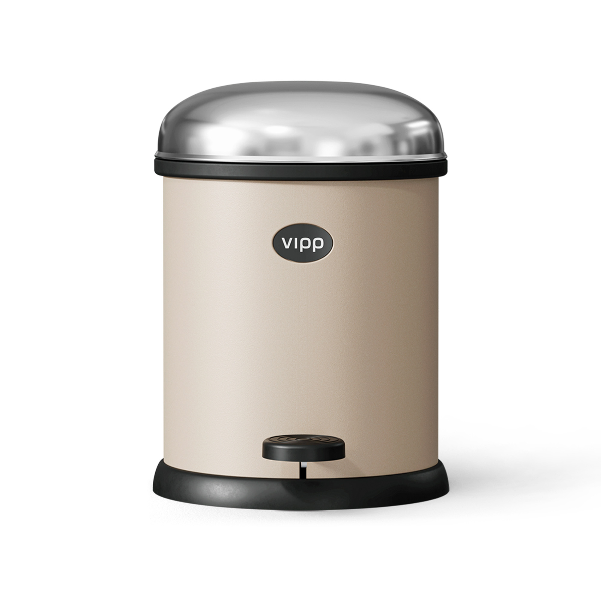 Vipp - Vipp12 Bin, Beige - Pedalhinkar - Holger Nielsen - Silver | Inredning - Badrumsinredning - Pedalhinkar | Möbelexperten