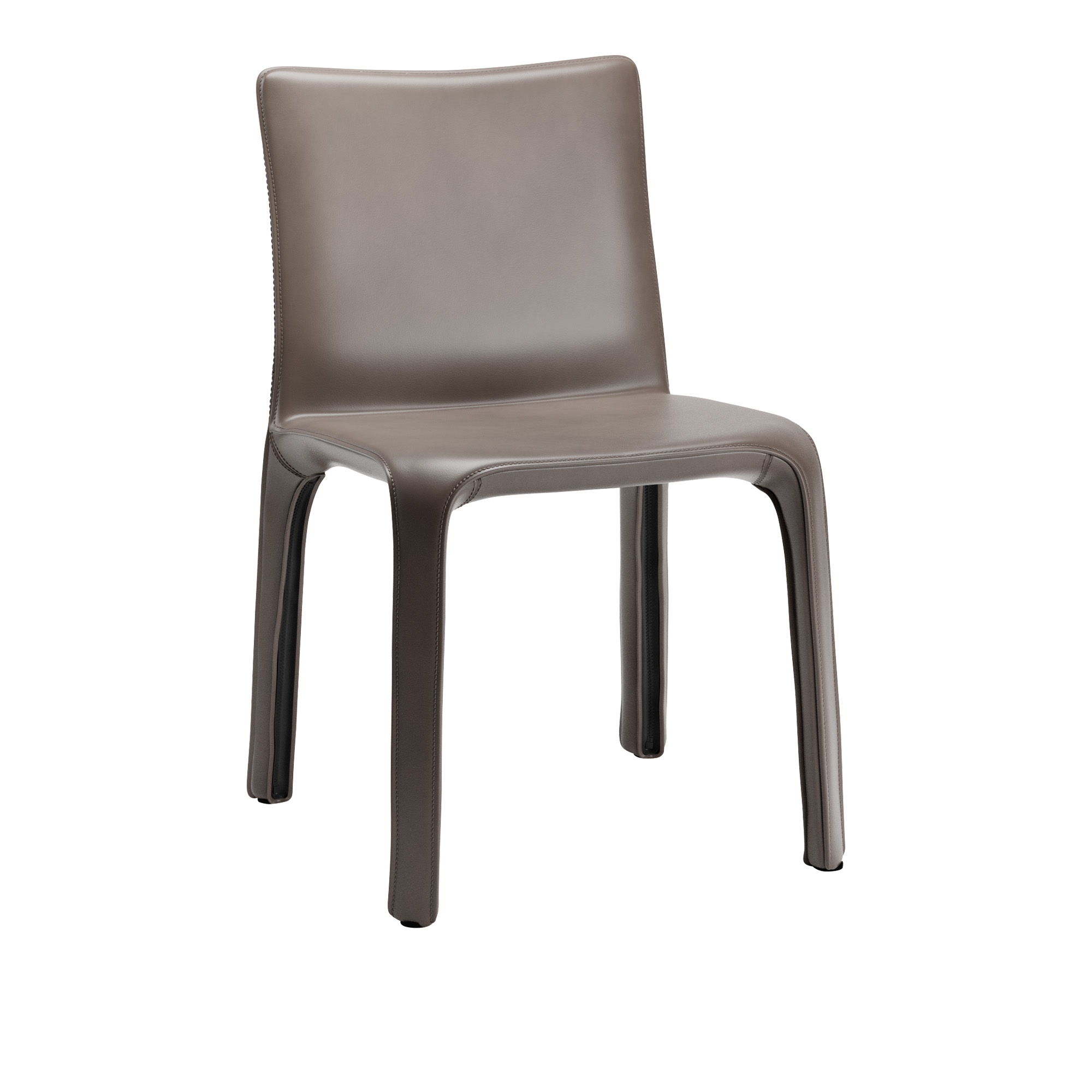 Cassina - 412 Cab Chair, Saddle Leather Taupe - Spisestoler - Mario Bellini - Beige - Lær/Metall