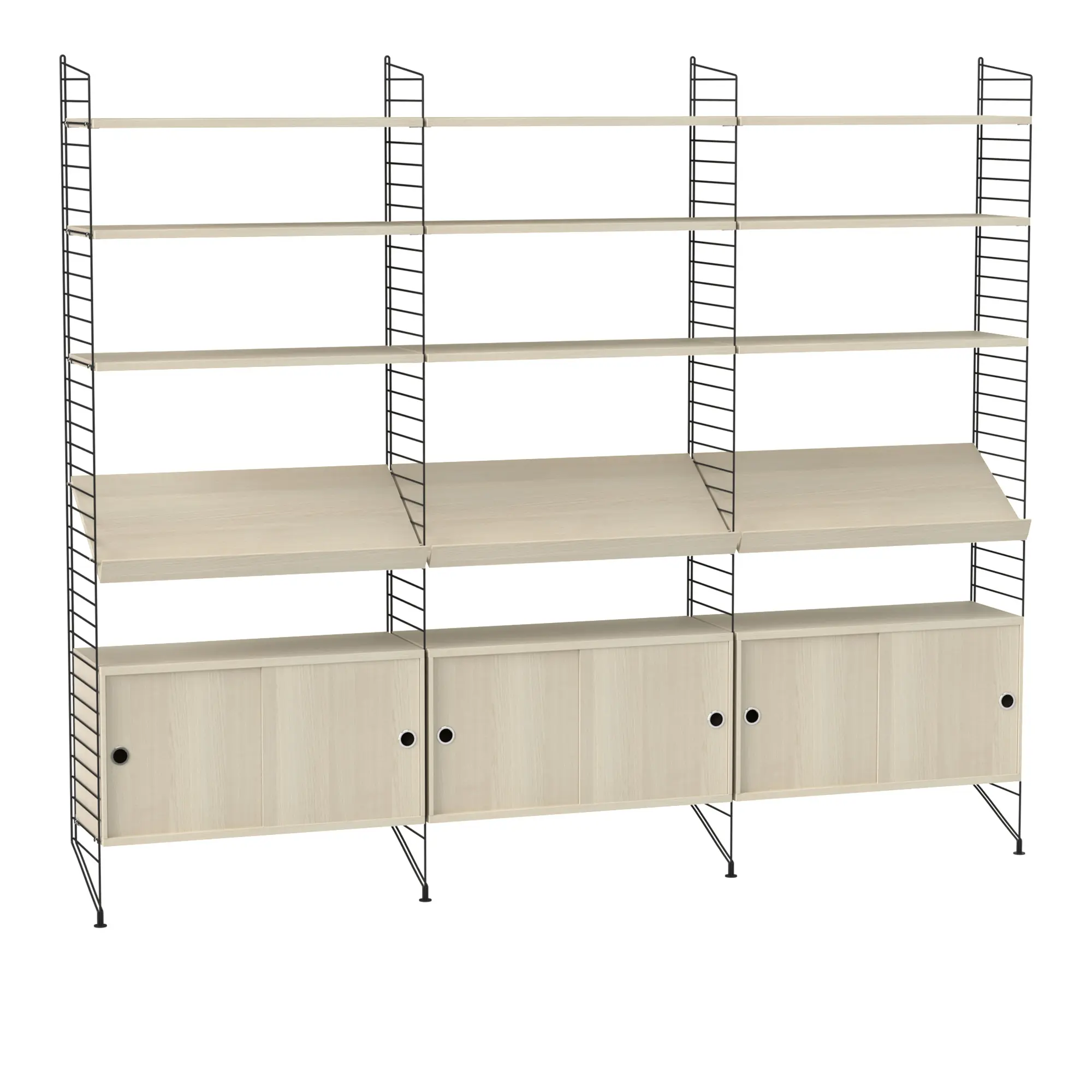 Vardagsrum Hyllsystem G Ask / Svart