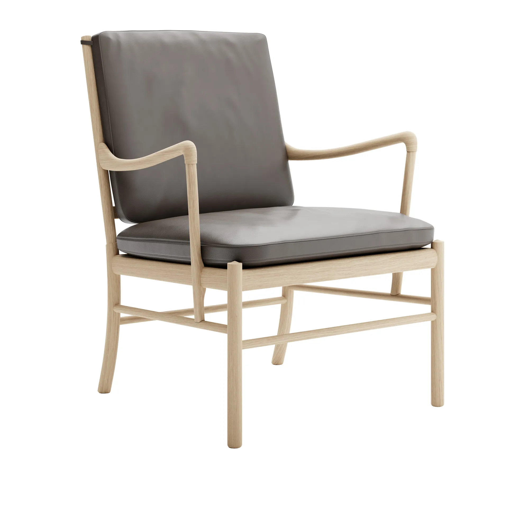 OW149 Colonial Chair oljad ek, klädd i Terra Jade 20368