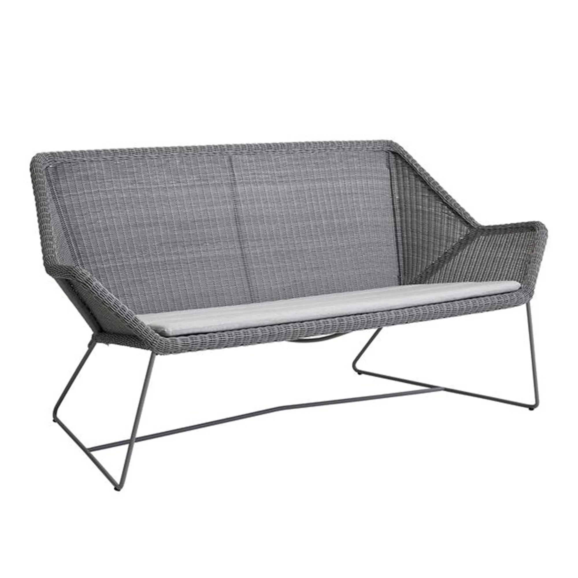 Breeze 2-soffa, White Grey, Cane-Line Weave