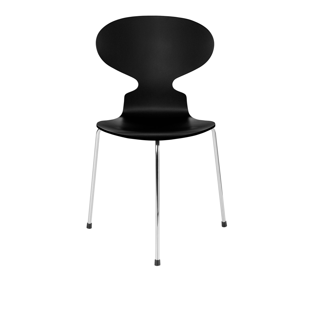 Fritz Hansen - 3100 Myran 3 ben, Lackad, Vit, Underrede Warm Graphite - Matstolar - designer_arne_jacobsen - Vit - Metall/Trä