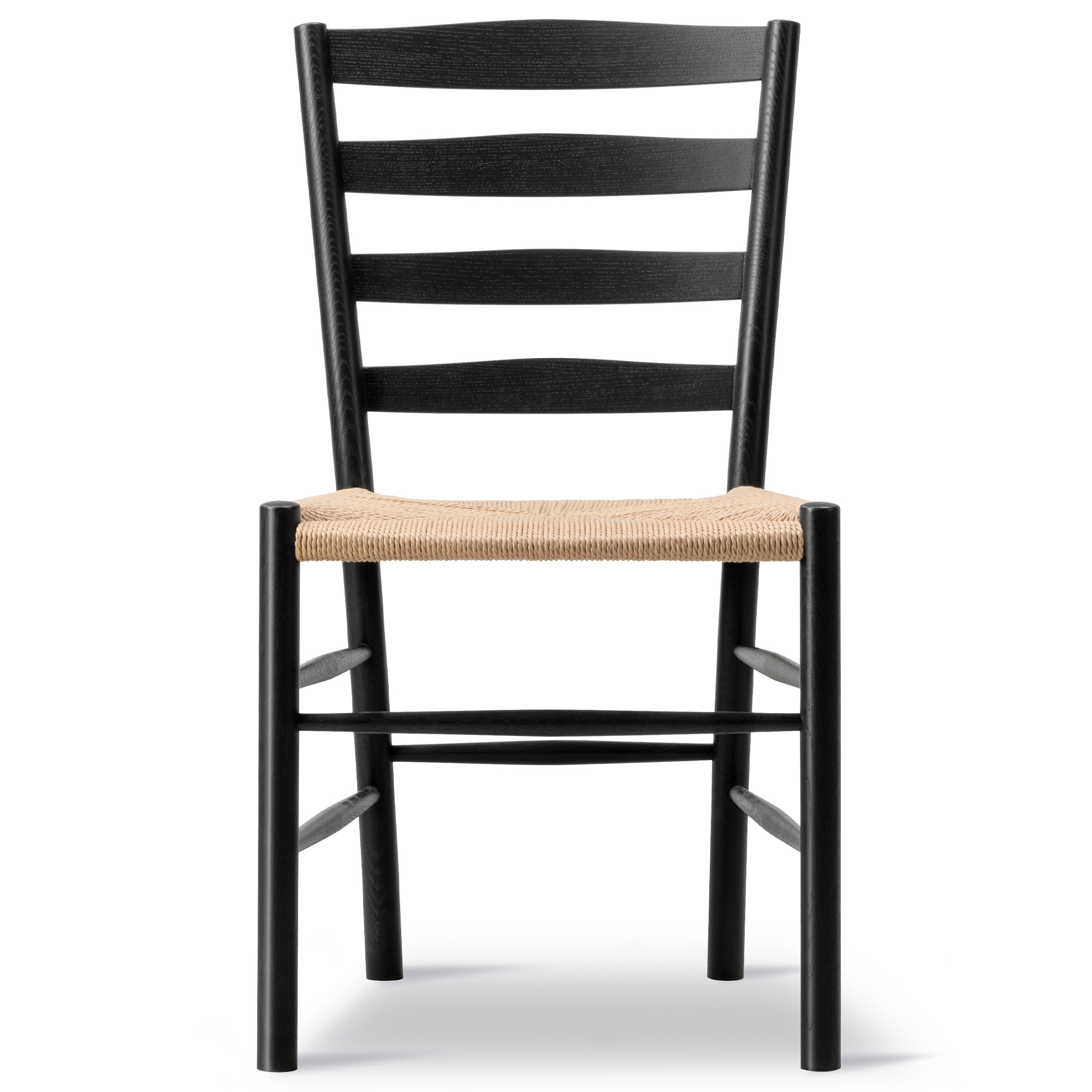 Fredericia Furniture - Klint Chair - Oak black lacquer - Natural paper cord - Matstolar - Kaare Klint - Svart - Trä