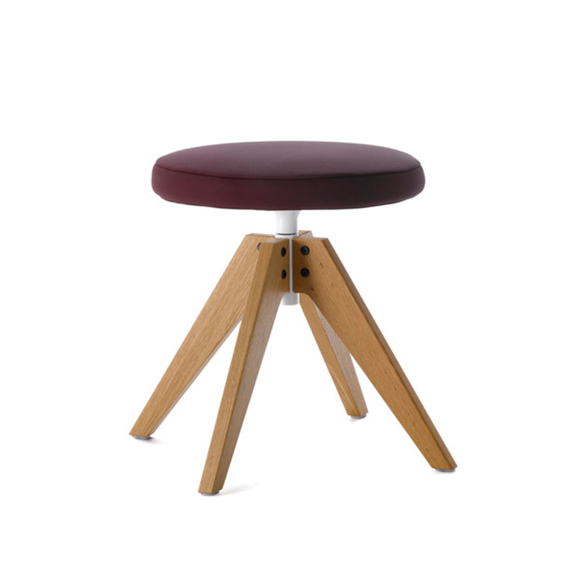 MDF Italia - Flow Pouf, Bleached Oak Frame, Matt Grey Coupling Device, VN 4-Legged Oak Base, Cat. B, Todi 08 - Sittpallar - Jean-Marie Massaud - Grå - Metall/Trä/Textilmaterial