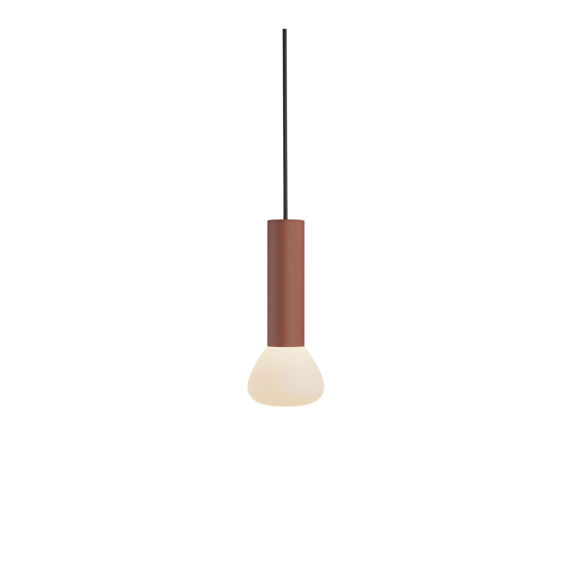 Lambert & Fils - Parc 2, Terracotta Body, Black (Cord), Terracotta (Canopy), Straight - Pendellampor - Adrien Rovero - Orange