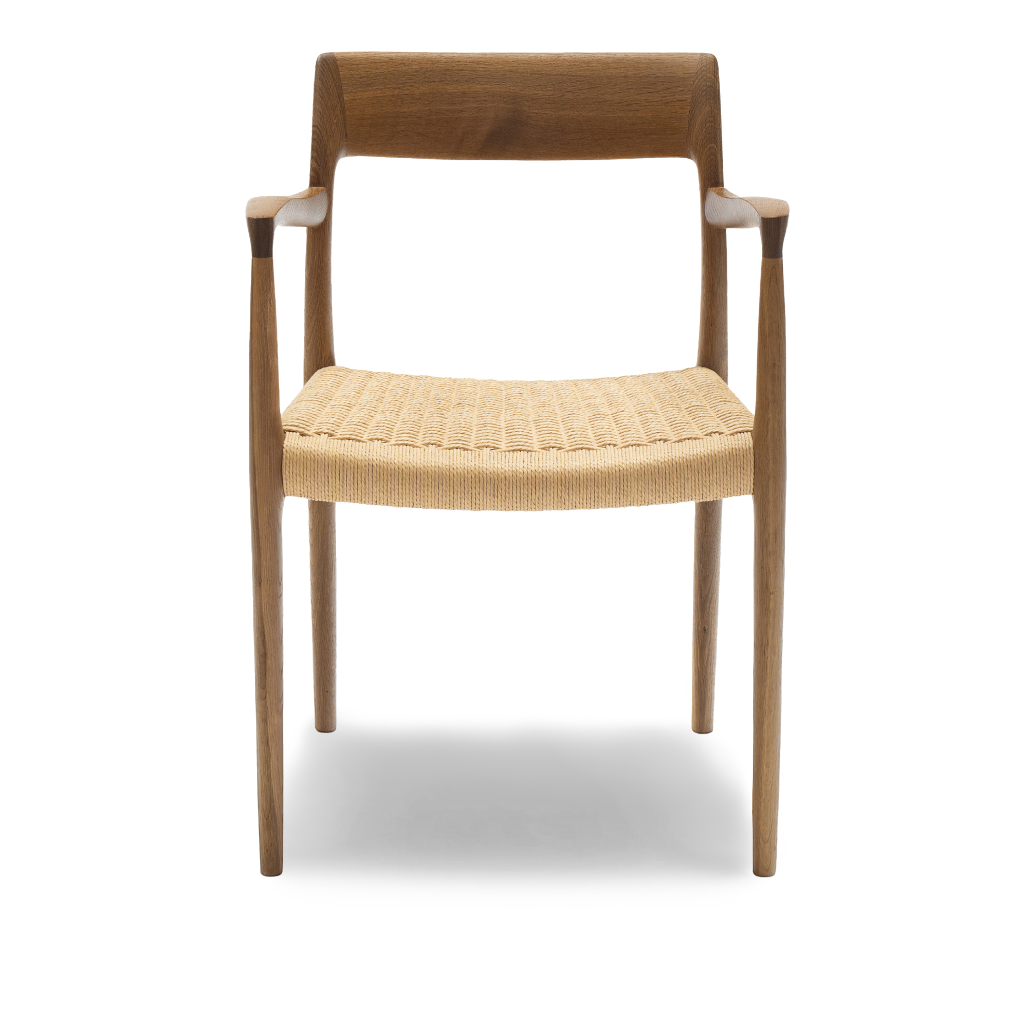 J.L. Møller - Model 57 dining chair Oak, Smoked, Natural Rope - Matstolar - Niels Otto Møller - Beige - Papper/Trä | Möbler - Stolar Och Pallar - Matstolar | Möbelexperten