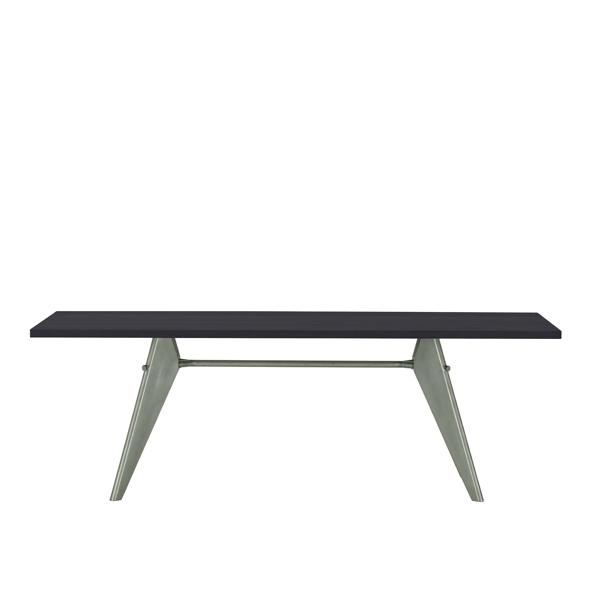 Vitra - EM Table 240, Base Prouvé Gris Vermeer - Laminate, Asphalt - Matbord - Jean Prouvé - Grön,Grå,Svart - Metall/Trä