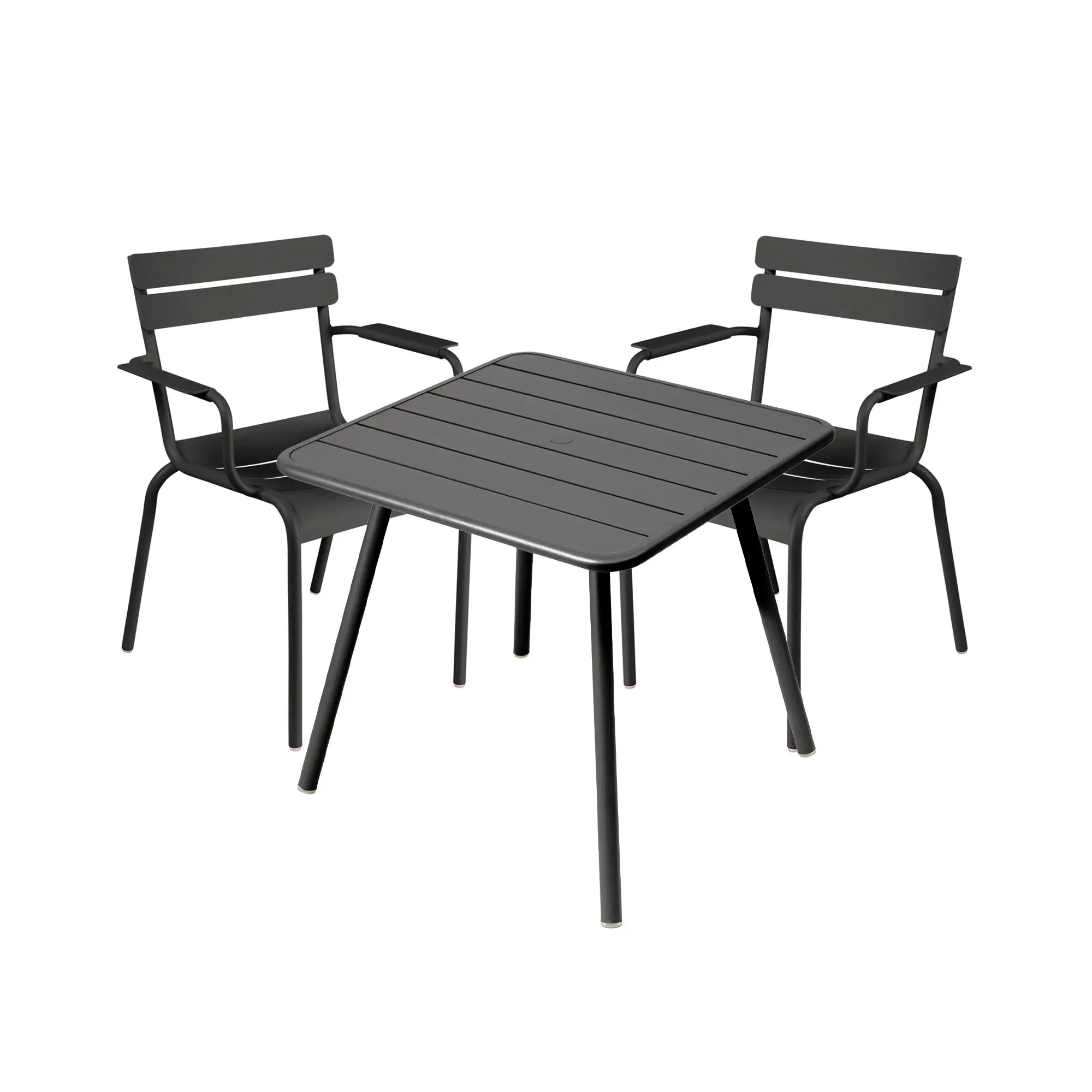 Luxembourg spisegruppe firbent bord & 2 karmstoler