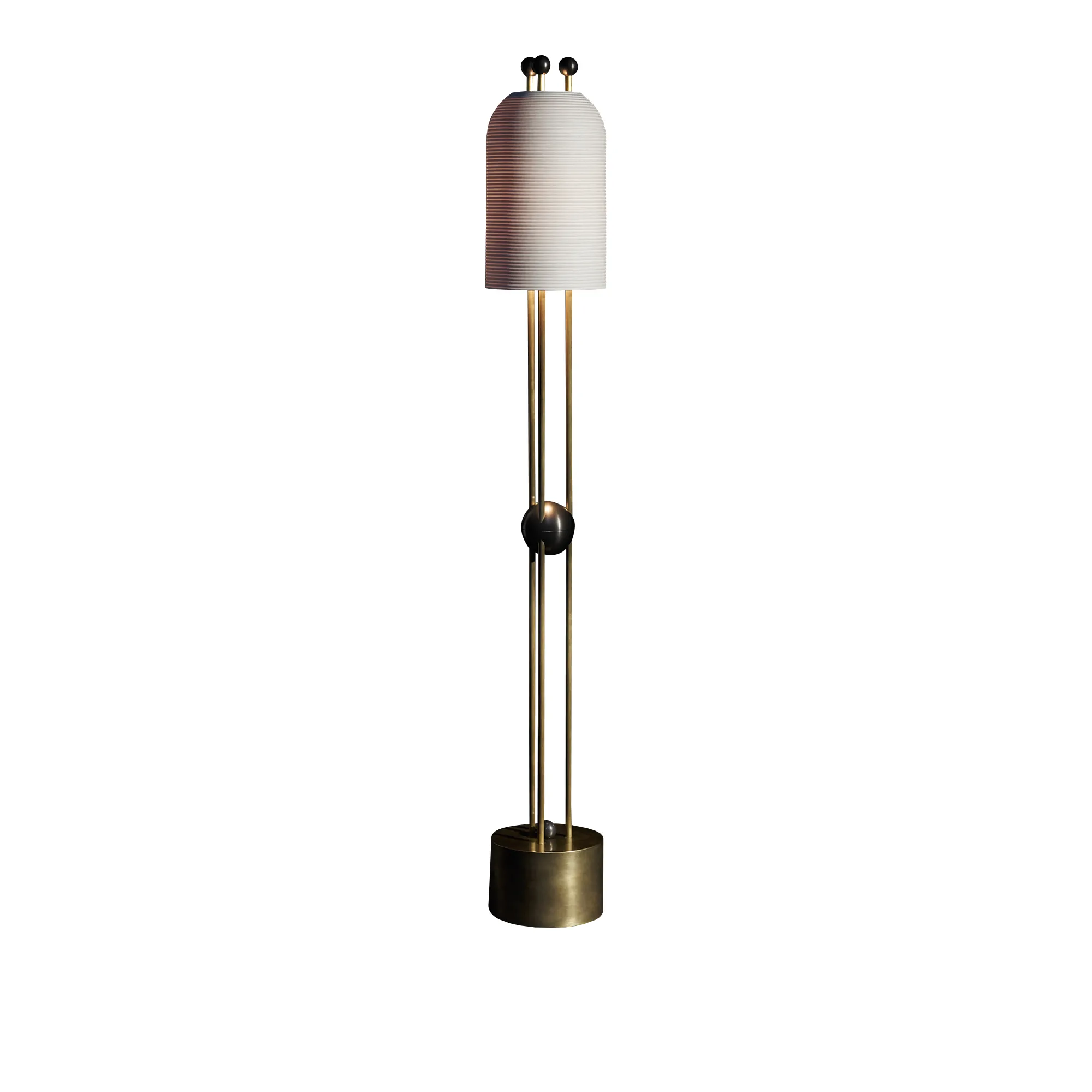 Lantern : Floor Lamp - Aged Brass