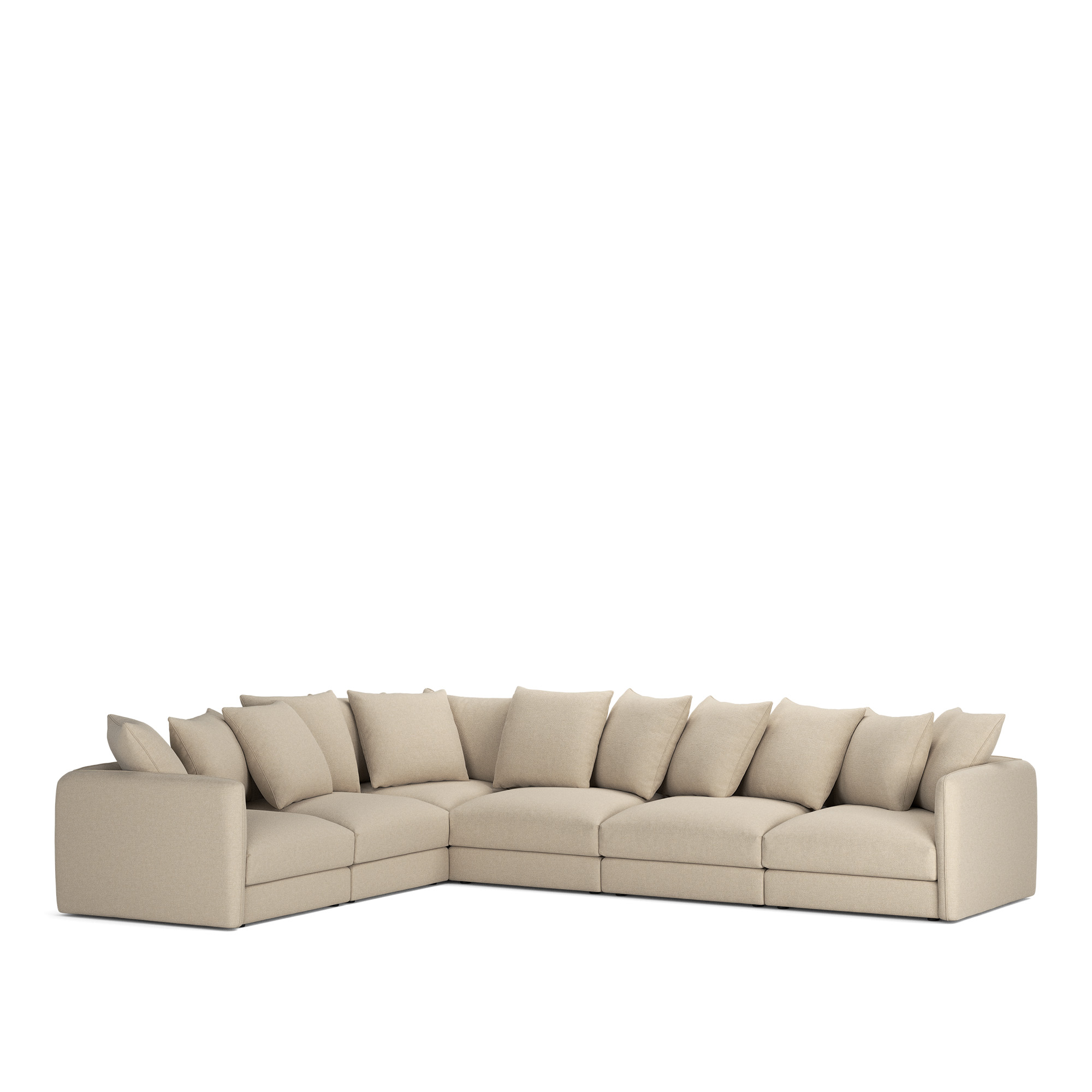 NOGA - Pavarotti 6-Seater Corner, Removable Cover, Cushion Variant 01, Lario 107 - Soffor - Beige