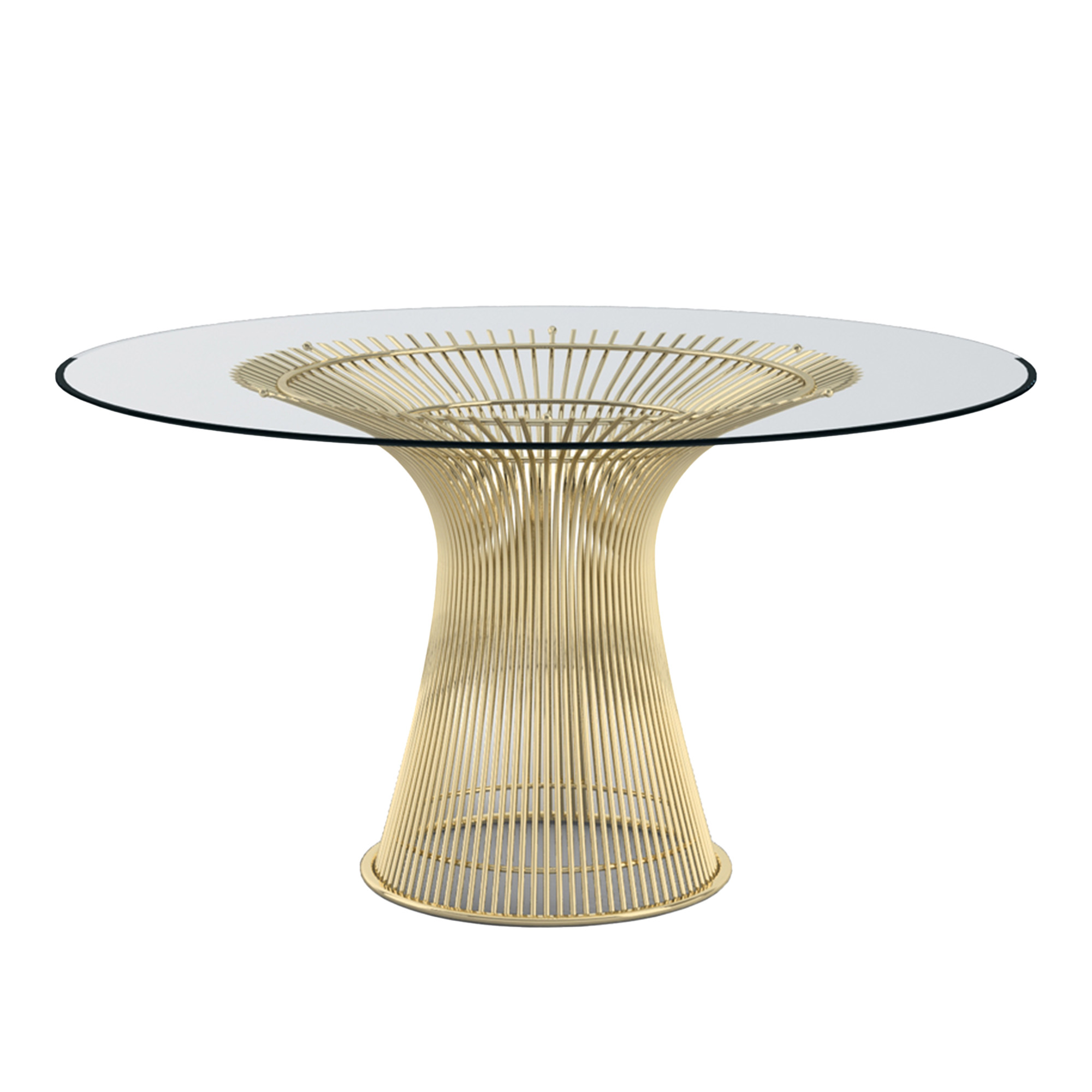 Knoll - Platner Dining Table - 18k guld, skiva i bronsfärgat glas - Matbord - Warren Platner - Guld - Glas/Metall | Möbler - Bord - Matbord | Möbelexperten