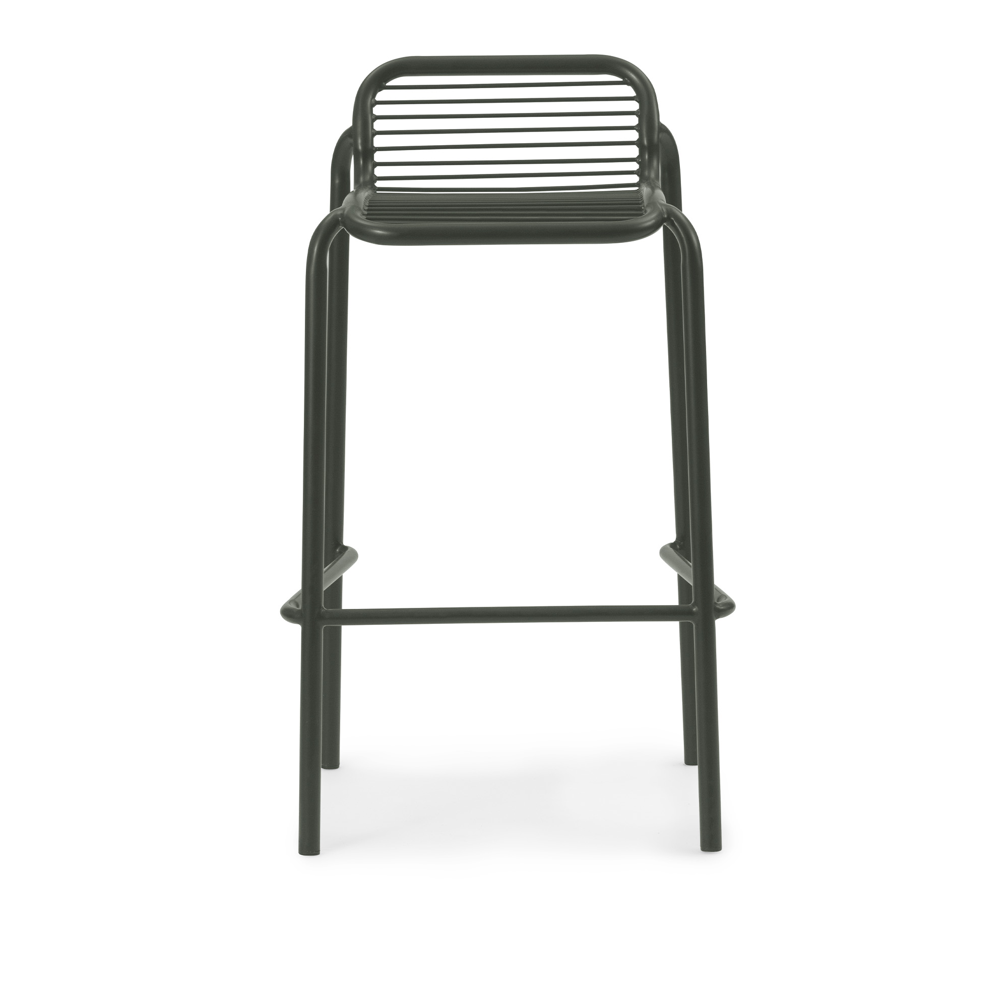 Normann Copenhagen - Vig Barstool 75 cm - Dark Green - Barstolar utomhus - Simon Legald - Grön - Metall | Utemöbler - Utestolar - Barstolar Utomhus | Möbelexperten