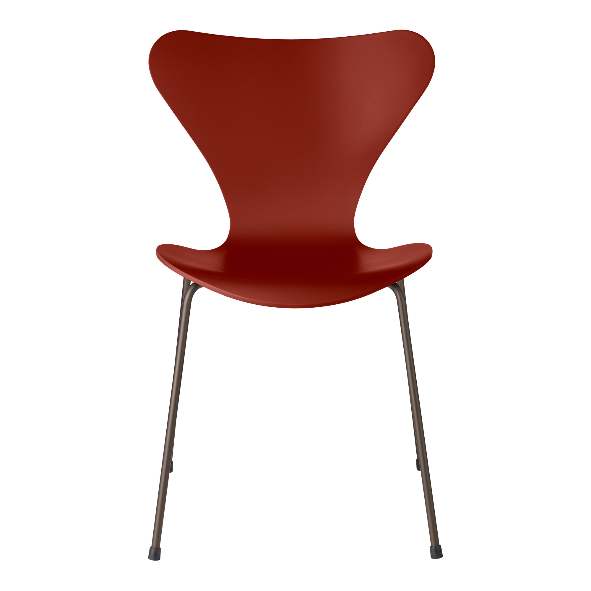 Fritz Hansen - Sjuan 3107 Venetian Red Lackad/Brown Bronze - Matstolar - designer_arne_jacobsen - Röd - Metall/Trä