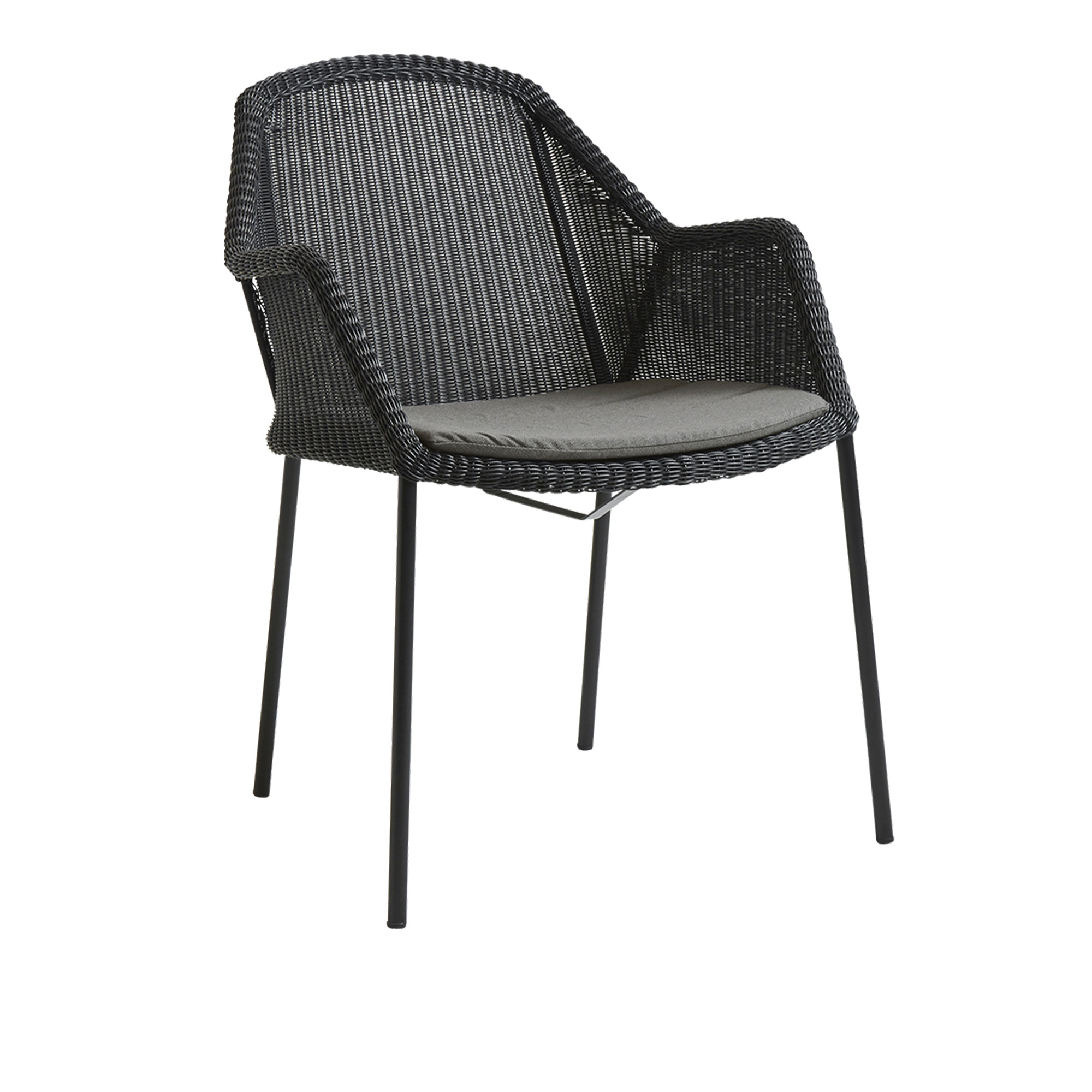 Cane-Line - Breeze Karmstol Stapelbar Black / Taupe - Matstolar utomhus - Strand+Hvass | Utemöbler - Utestolar - Matstolar Utomhus | Möbelexperten