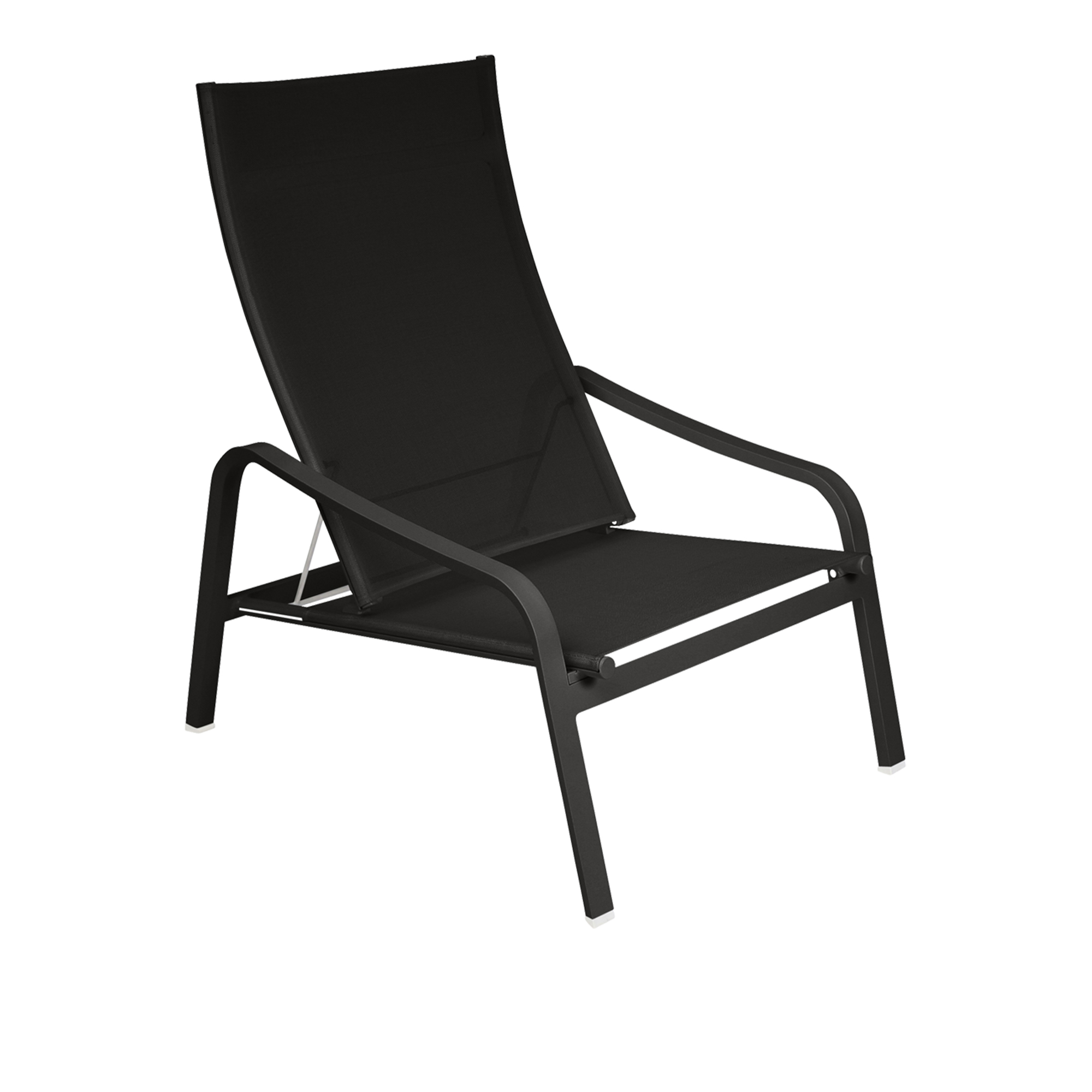 Fermob - Alizé Low Armchair Liquorice - Solstolar & solsängar - Pascal Mourgue - Metall