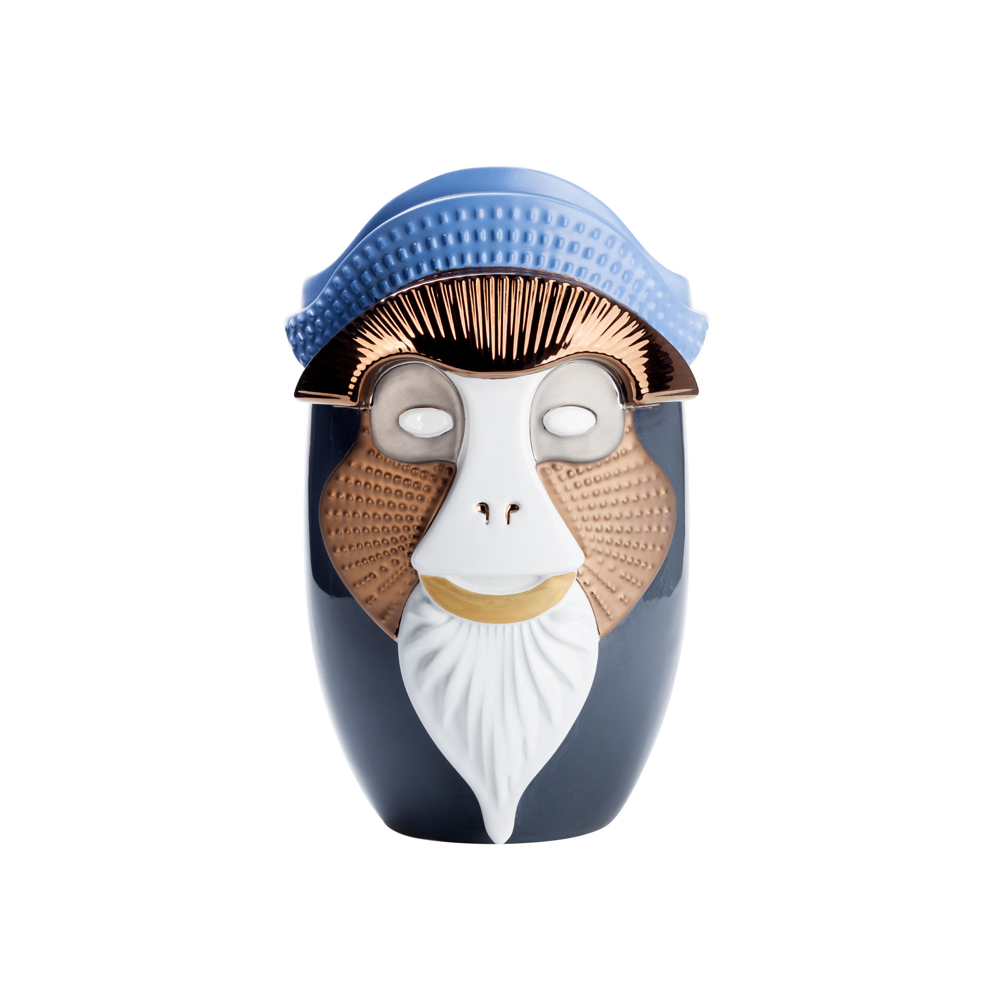 Bosa - Primates Brazza Vas - Lead Grey/Glossy White - Krukor & vaser - designer_elena_salmistraro - Flerfärgad