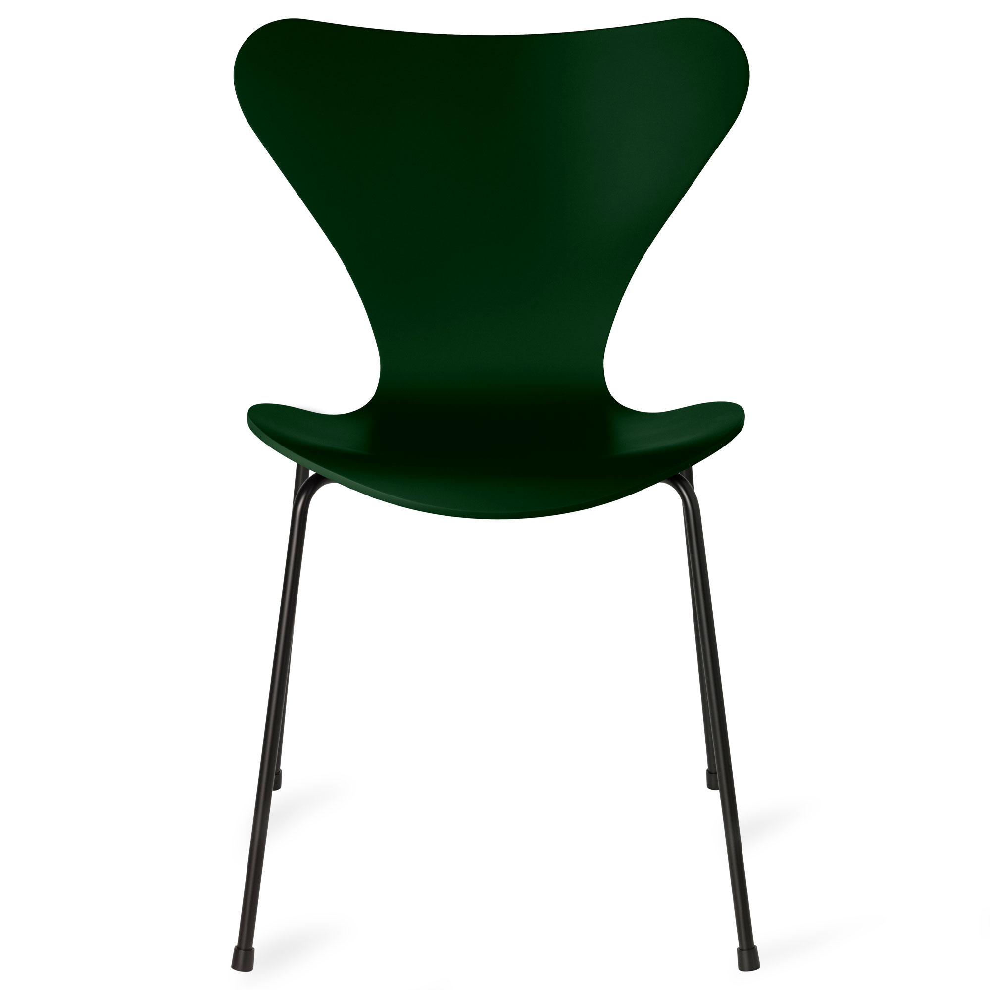 Fritz Hansen - Sjuan 3107 stol lackerad bokfan&eacute;r black / evergreen - Matstolar - Arne Jacobsen - Gr&ouml;n - Metall/Tr&auml;