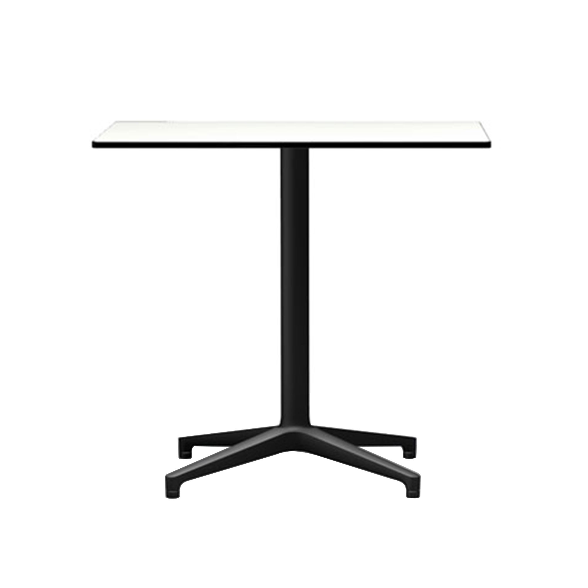Vitra - Bistro Table, Compact Laminate White, Rectangular Table Outdoor, Basic Dark Base, 640x796mm - Trädgårdsbord - Ronan & Erwan Bouroullec - Vit - Laminat/Metall