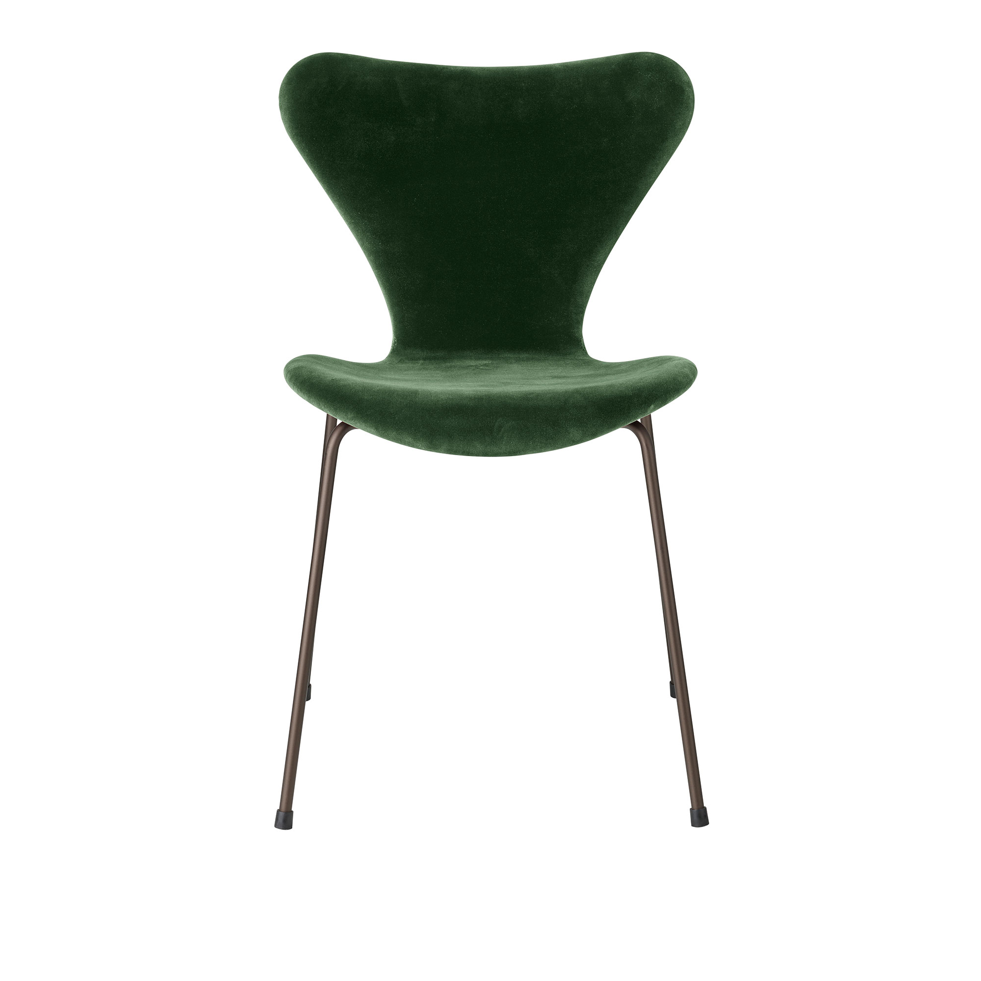 Fritz Hansen - 3107 Sjuan, Velvet Edition Forest Green - Matstolar - designer_arne_jacobsen - Grön - Metall/Textilmaterial
