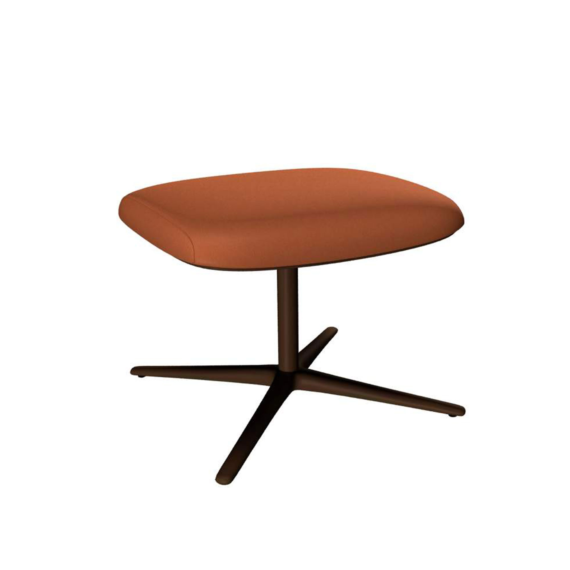 Walter Knoll - Kyo Lounge Footstool 170-H1, Powder-Coated Black Matt, Upholstered, Leather Cat. 50 Rodeo-Soft 1366 Midnight Blue, 4-star Base, Teflon Glides - Fotpallar - Pearson Lloyd - Blå - Läder/Metall/Skum