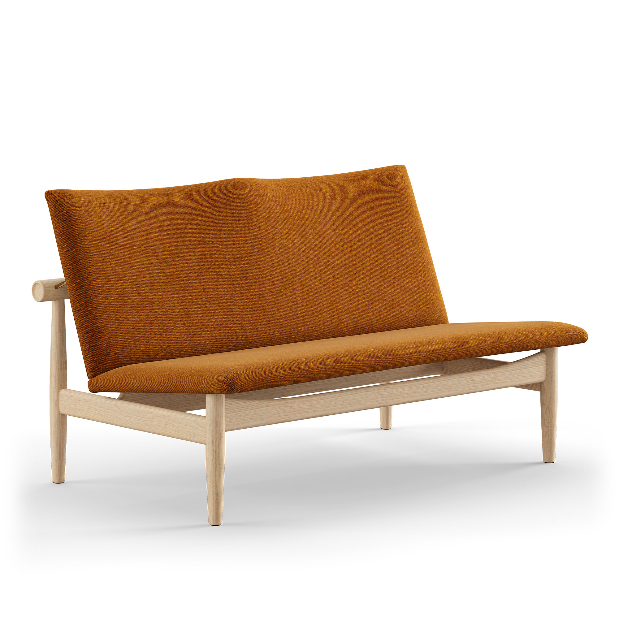 house of finn juhl - japan sofa 2-seater, clear oiled oak, cat. 3 watercolour, golden syrup - soffor - finn juhl - brun,träfärgad