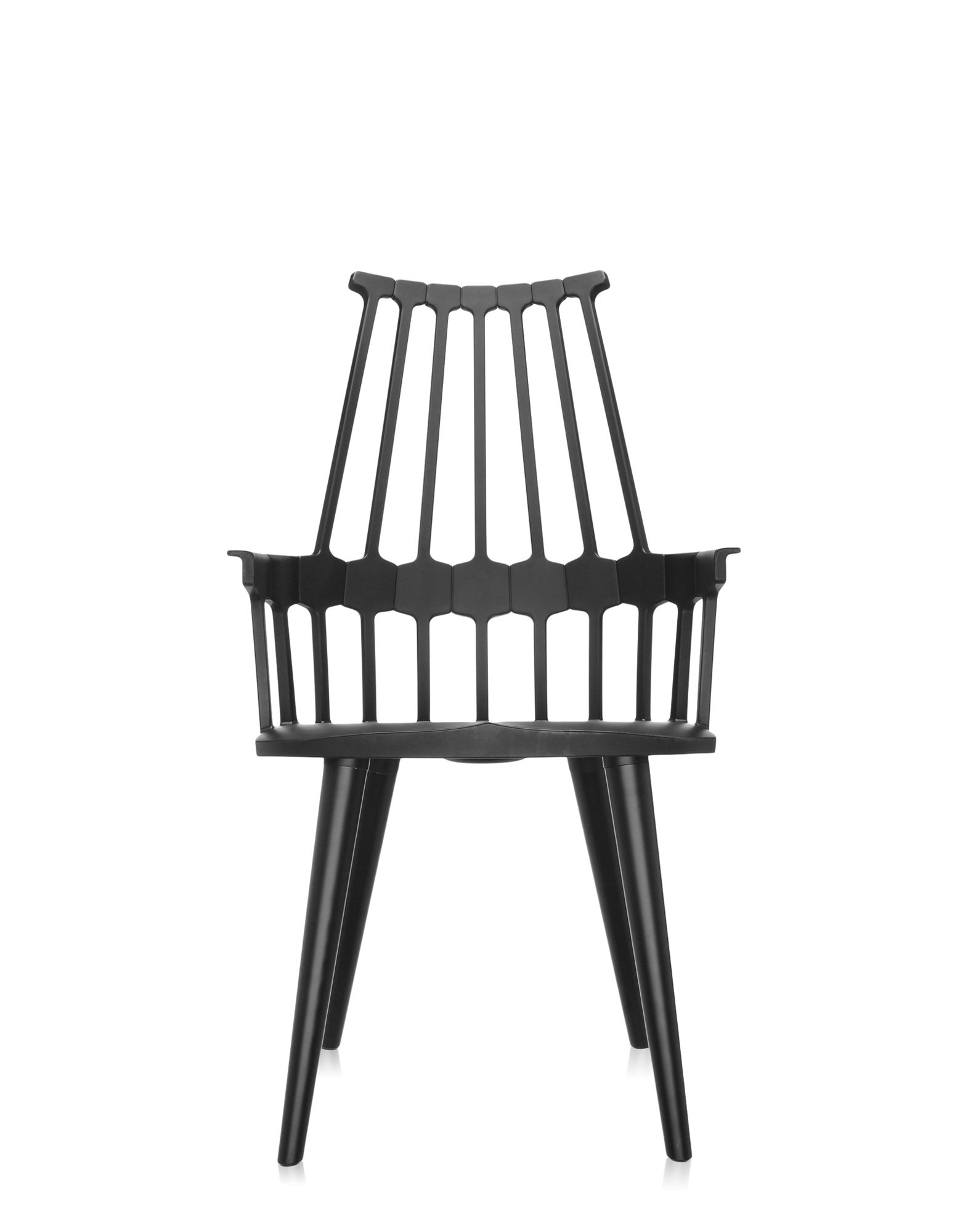 Kartell - Comback Gambe Legno - Nero Black - Fåtöljer - Patricia Urquiola - Svart - Trä/Plast
