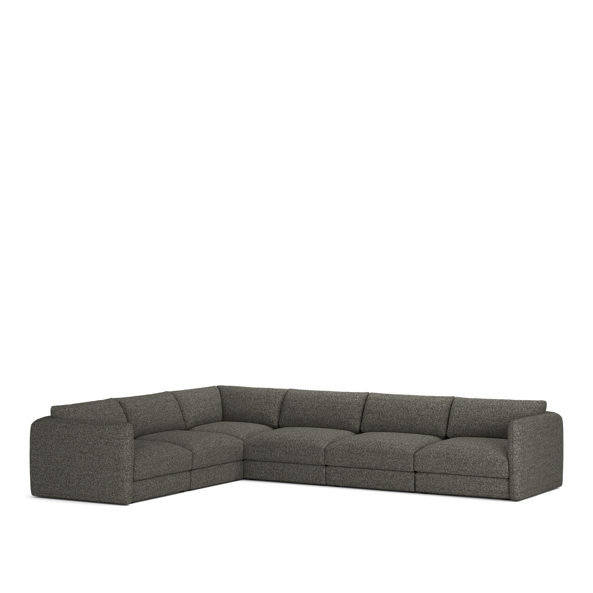 NOGA - Pavarotti 6-Seater Corner, Fixed Cover, Cushion Variant 03, Lucinasco 06 - Soffor - Svart