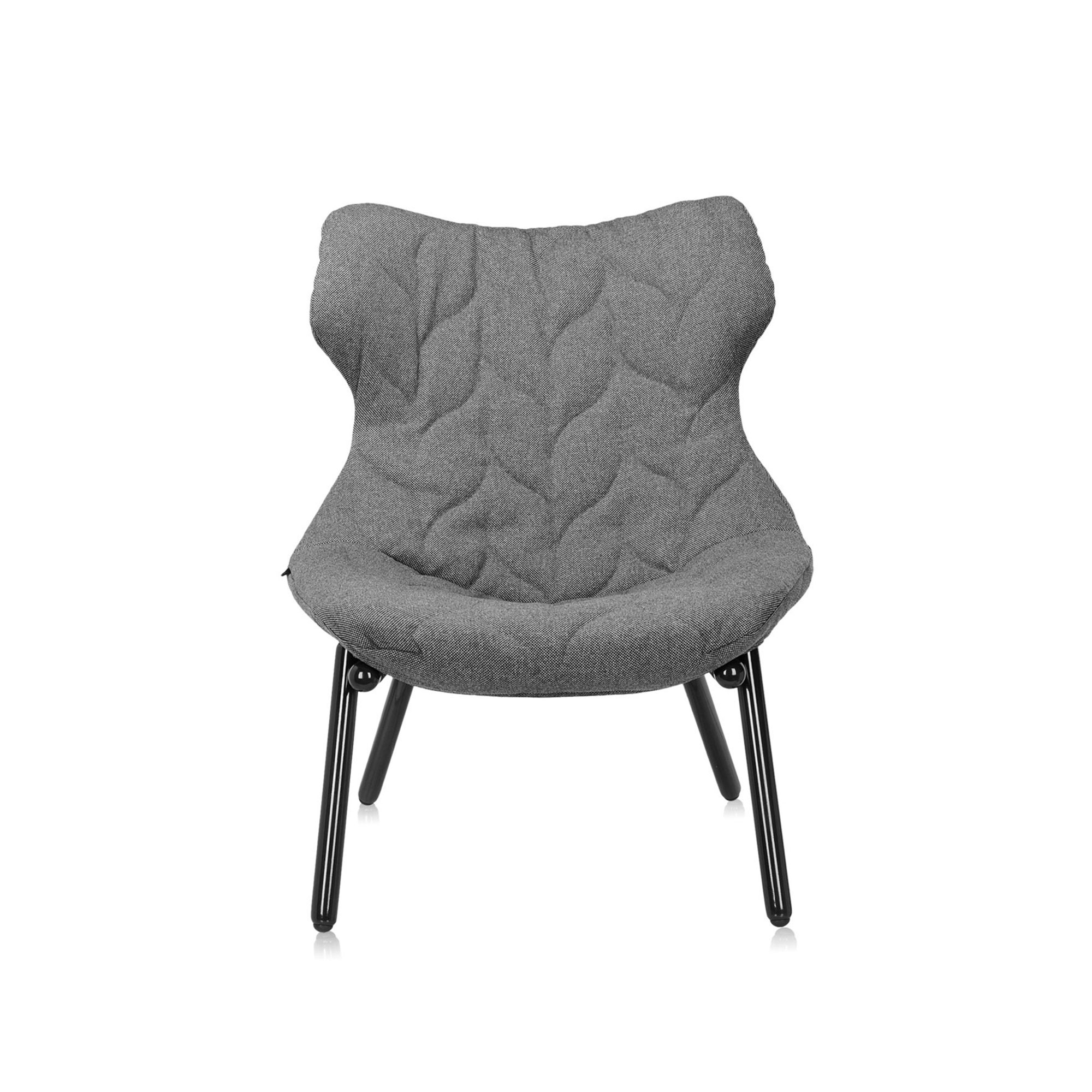 Kartell - Foliage 6086, Trevira Grey, Black Legs - Fåtöljer - Patricia Urquiola - Grå - Metall/Textilmaterial/Plast