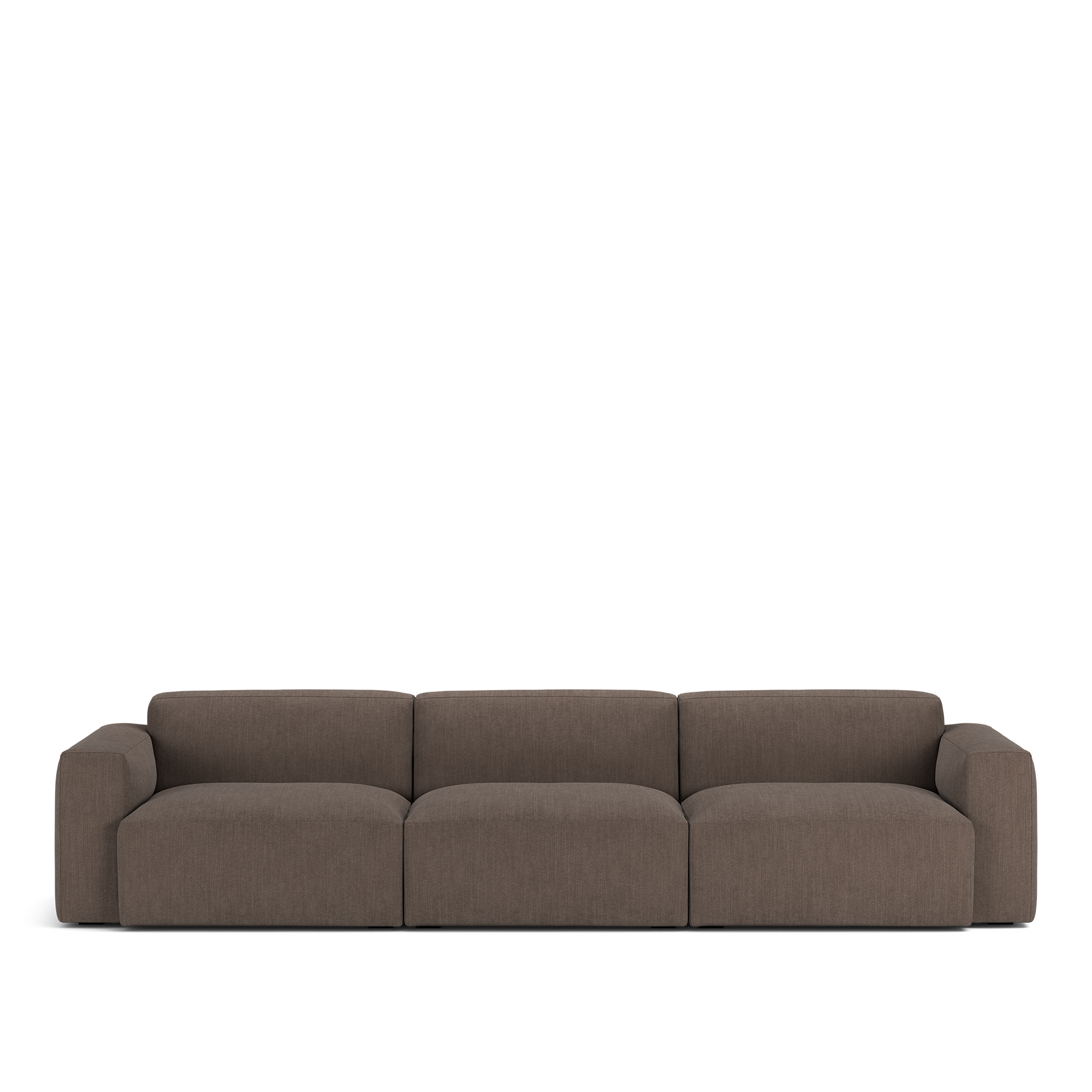 no ga - brick 3-seater shadow dark brown fixed upholstery - soffor