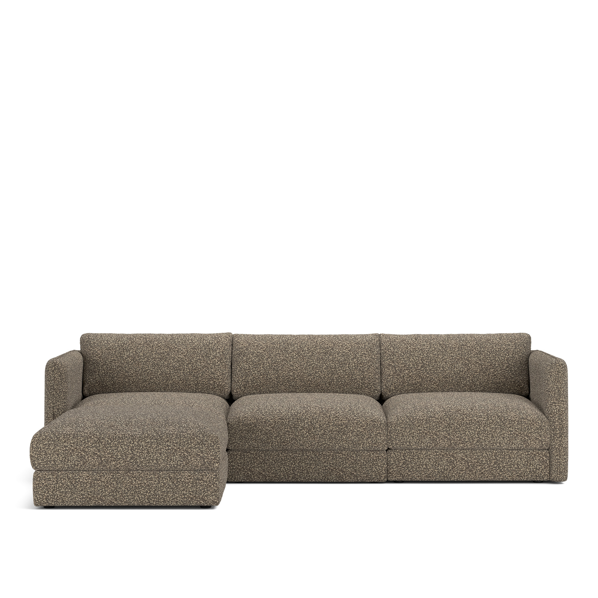 NOGA - Pavarotti 3-Seater + Footstool, Fixed Cover, Cushion Variant 03, Vellus 02 - Soffor - Brun