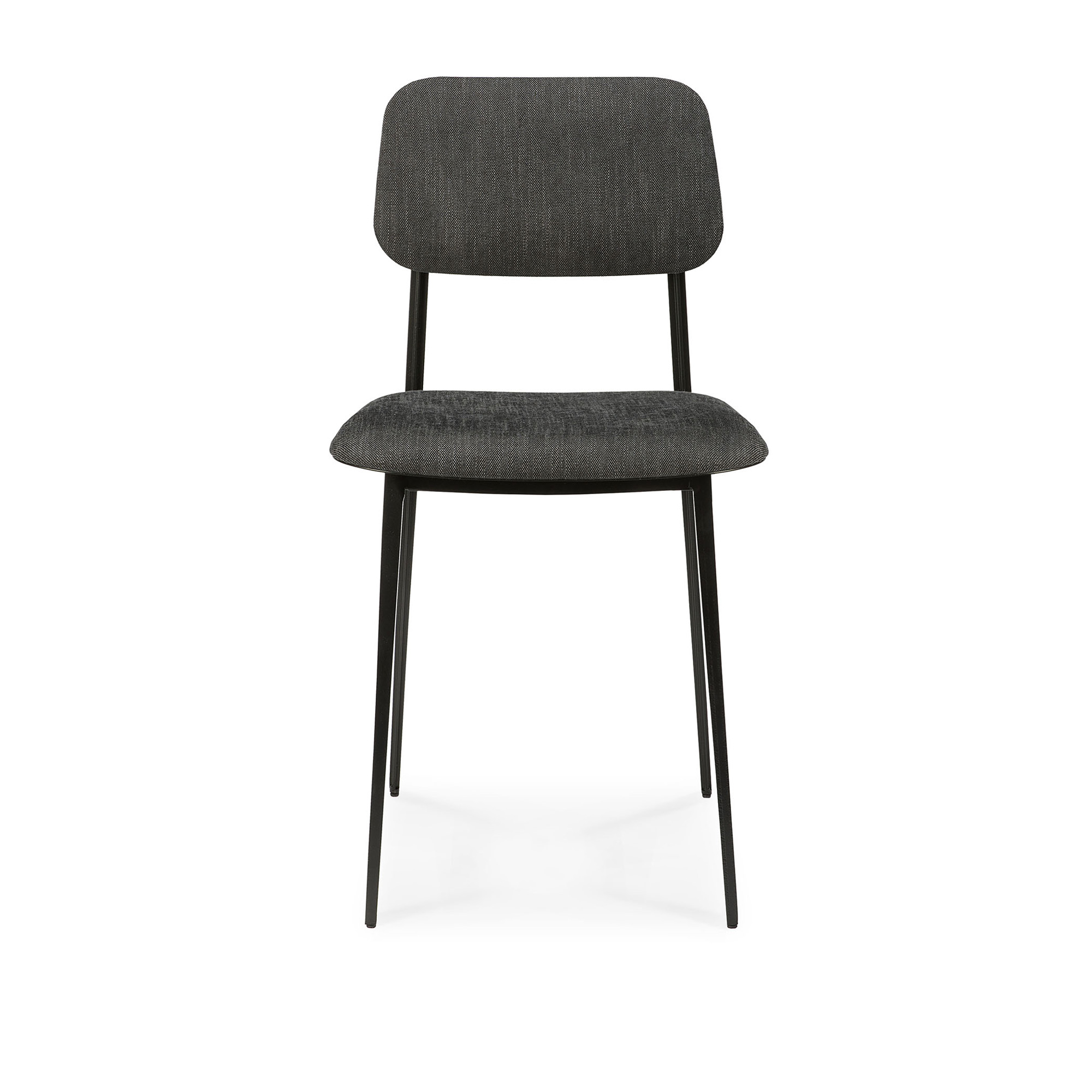 Ethnicraft - Dc Dining Chair - Black/Dark Grey - Matstolar - Djordje Cukanovic - Grå - Metall/Textilmaterial