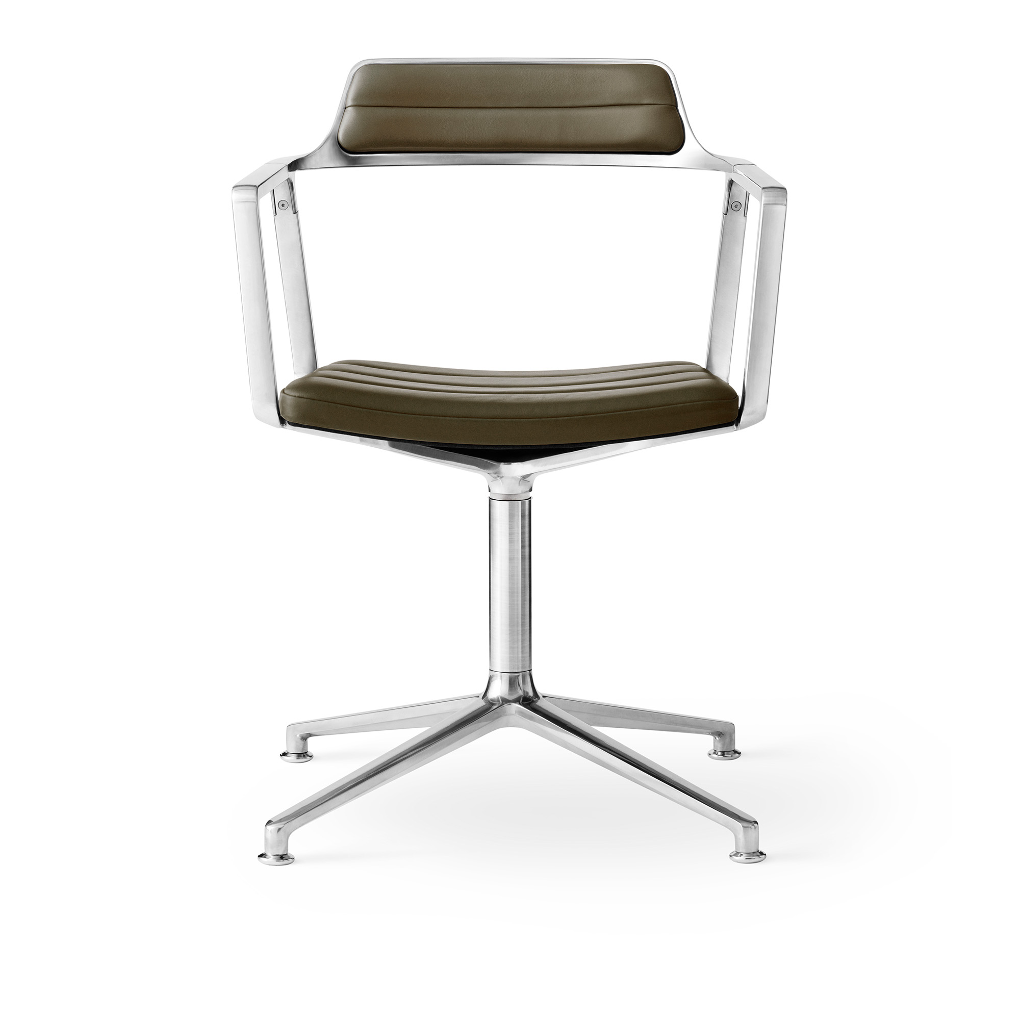 vipp - vipp452 kontorstol polerad ram med bosco green läder - kontorsstolar - grön