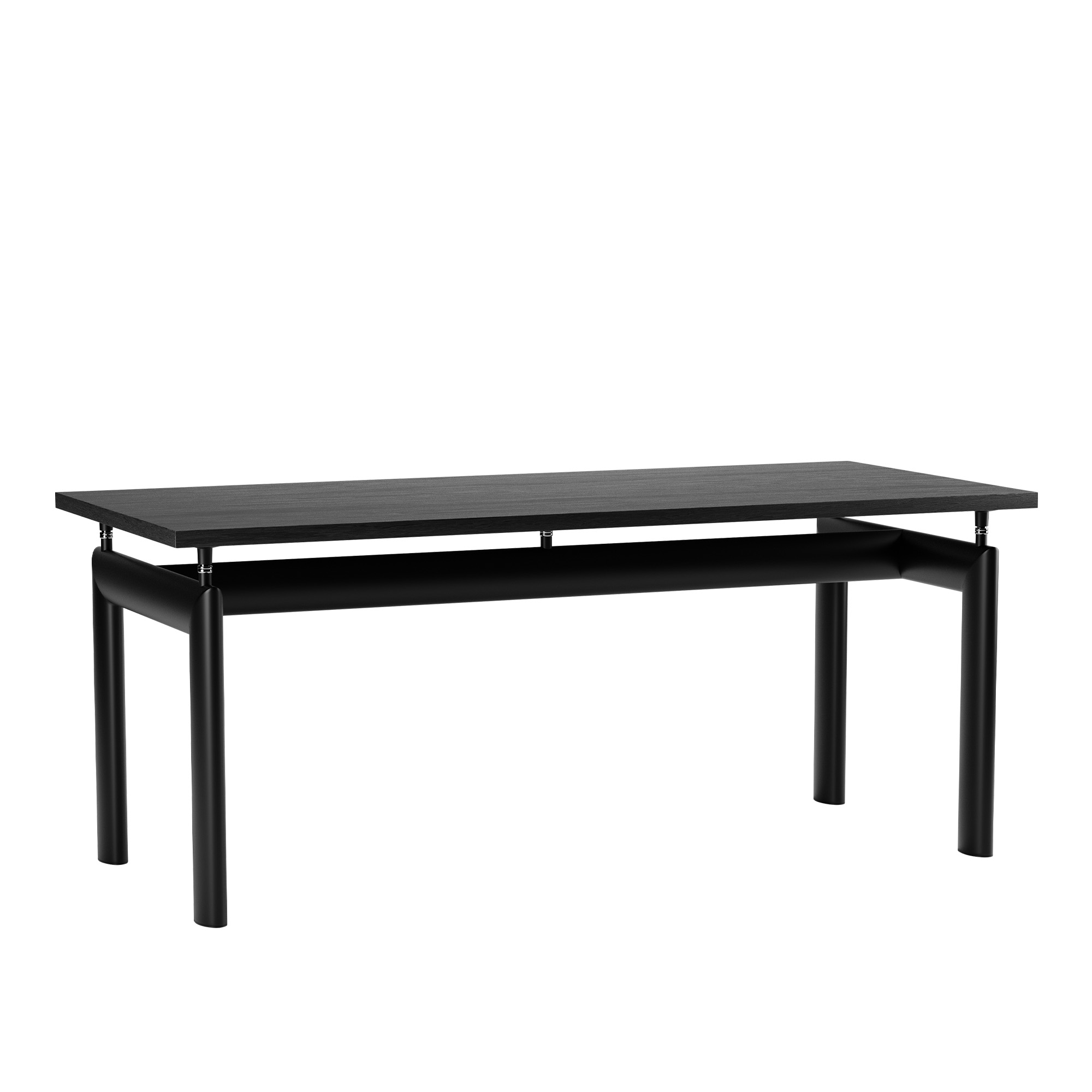 Cassina - LC6 Table, Black Enamel Steel Base, Oak Stained Black, 170 X 75 cm - Matbord - designer_charlotte_perriand,designer_le_corbusier,designer_pierre_jeanneret - Svart - Metall/Trä