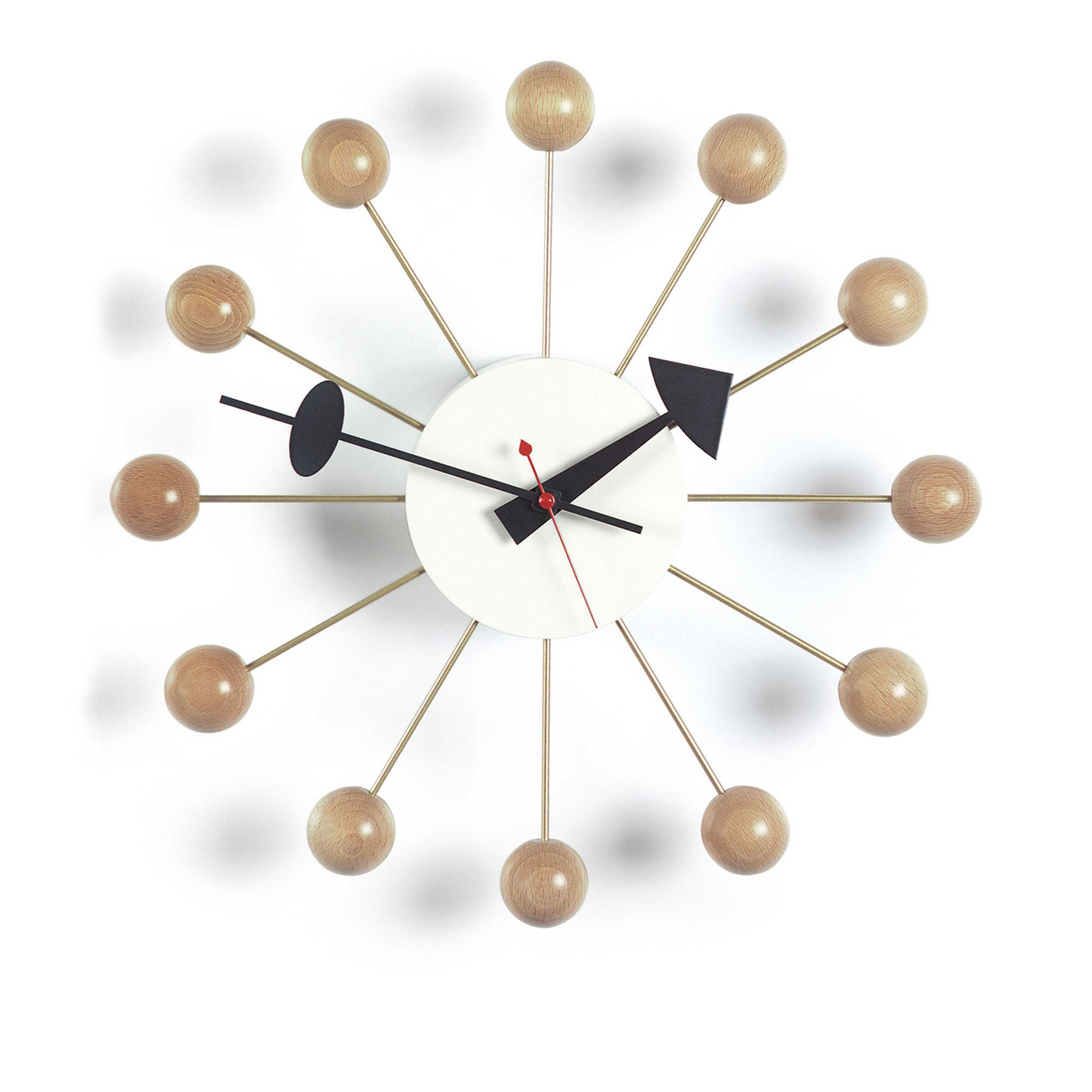 Vitra - Ball Clock, Natural - Klockor - George Nelson - Brun