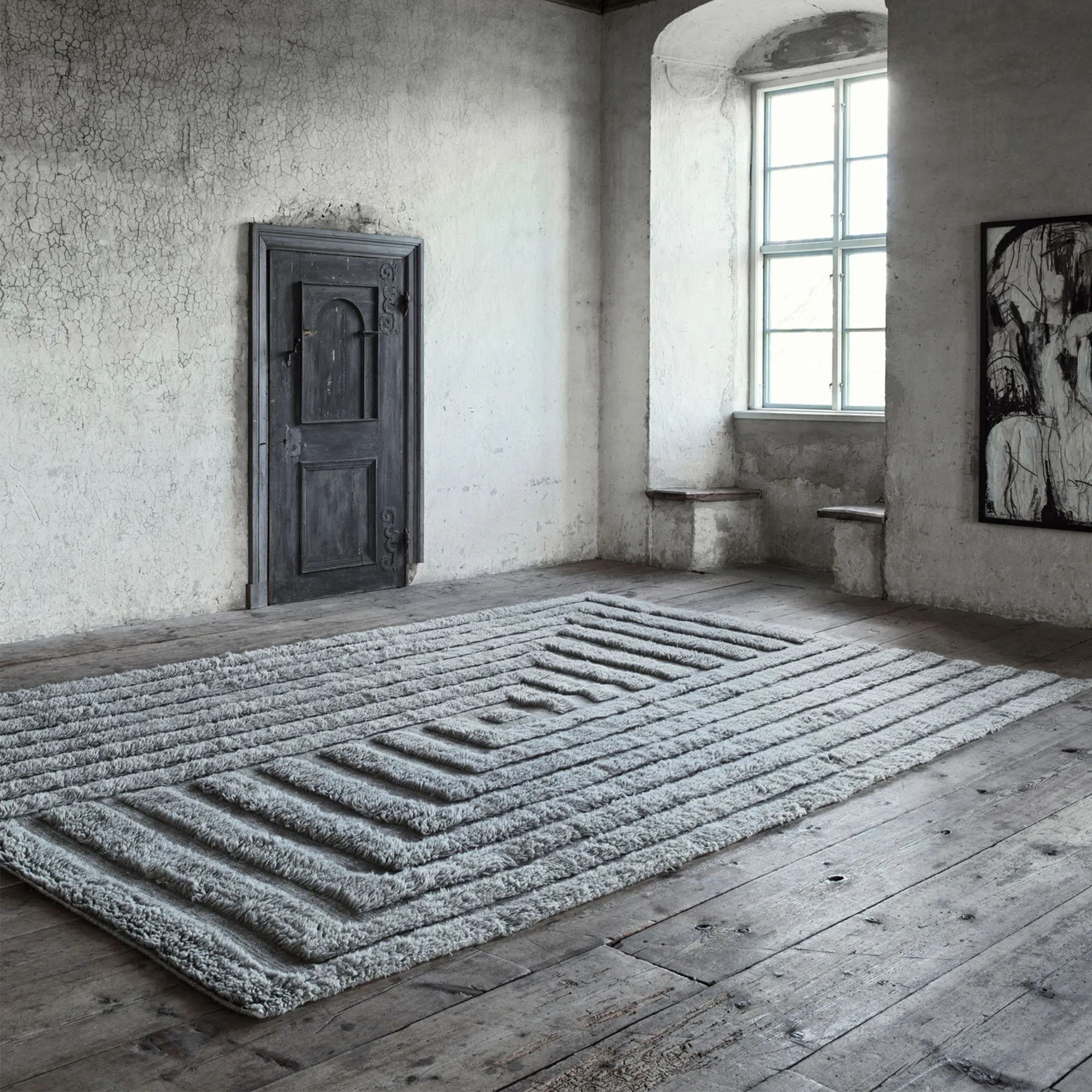 Shaggy Labyrinth Rug Grey