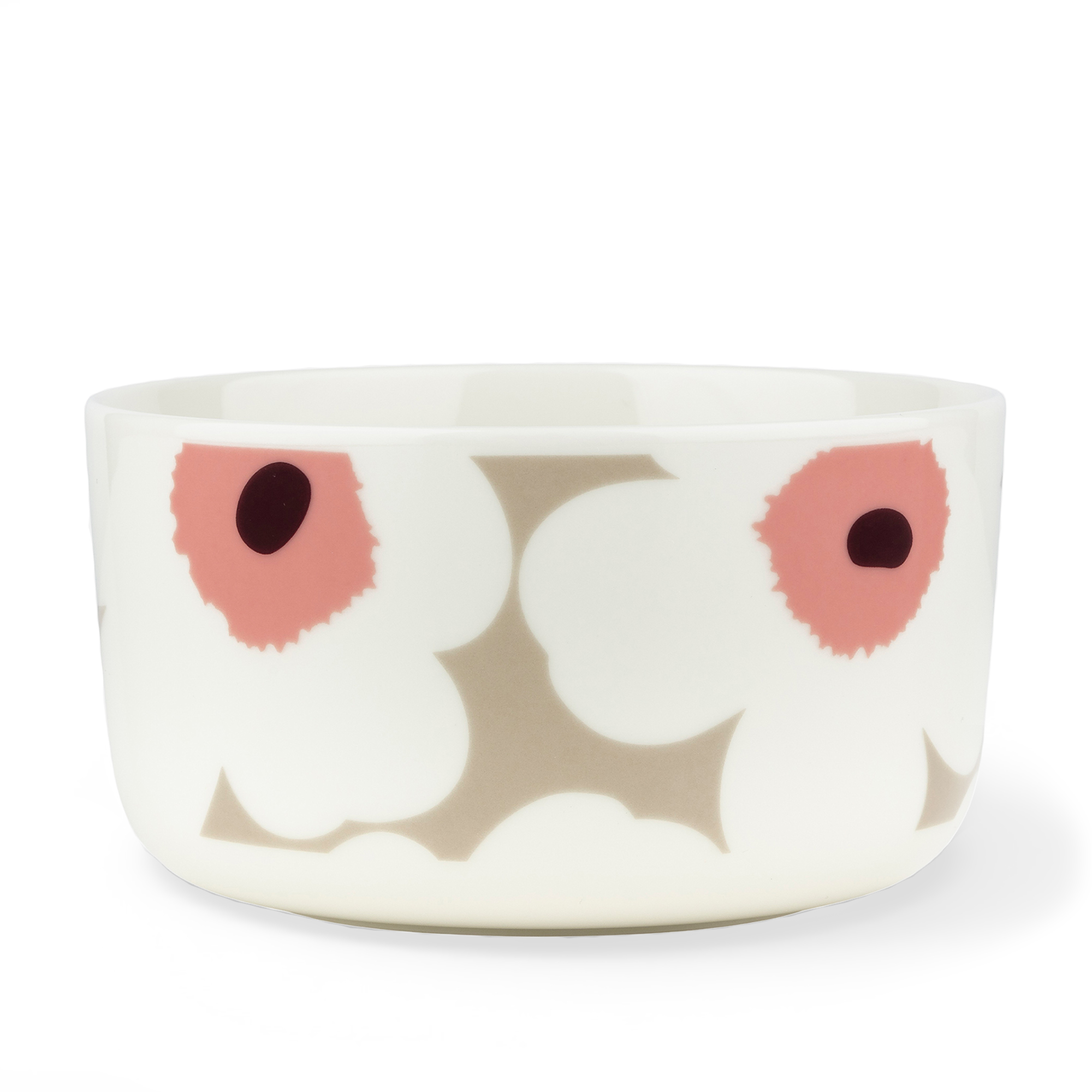 Marimekko - Unikko Bowl 5dl, White/Clay/ Rose - Soppsk&aring;lar