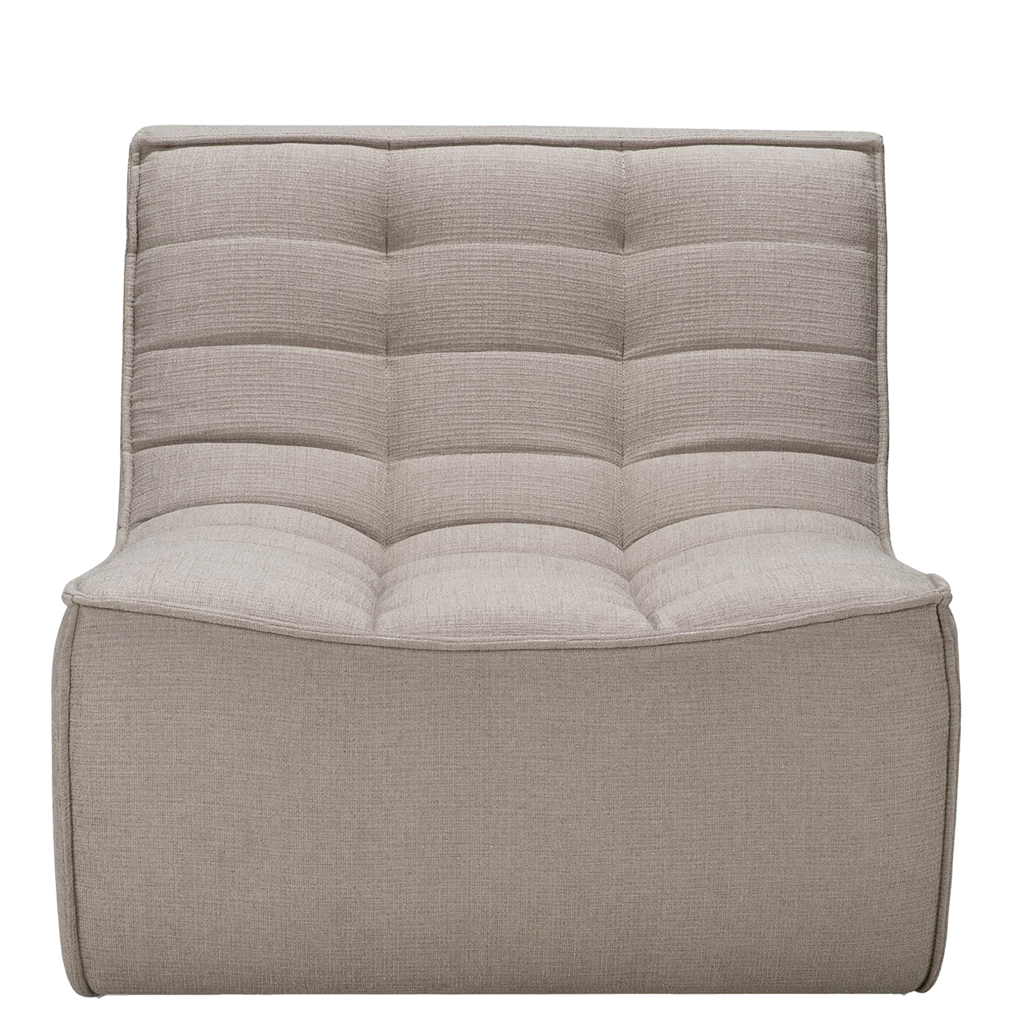 Ethnicraft - N701 Sofa - Ecru Eco Fabric - 1 Seater - Soffor - Jacques Deneef - Träfärgad - Textilmaterial | Möbler - Soffor Och Dagbäddar - Soffor | Möbelexperten
