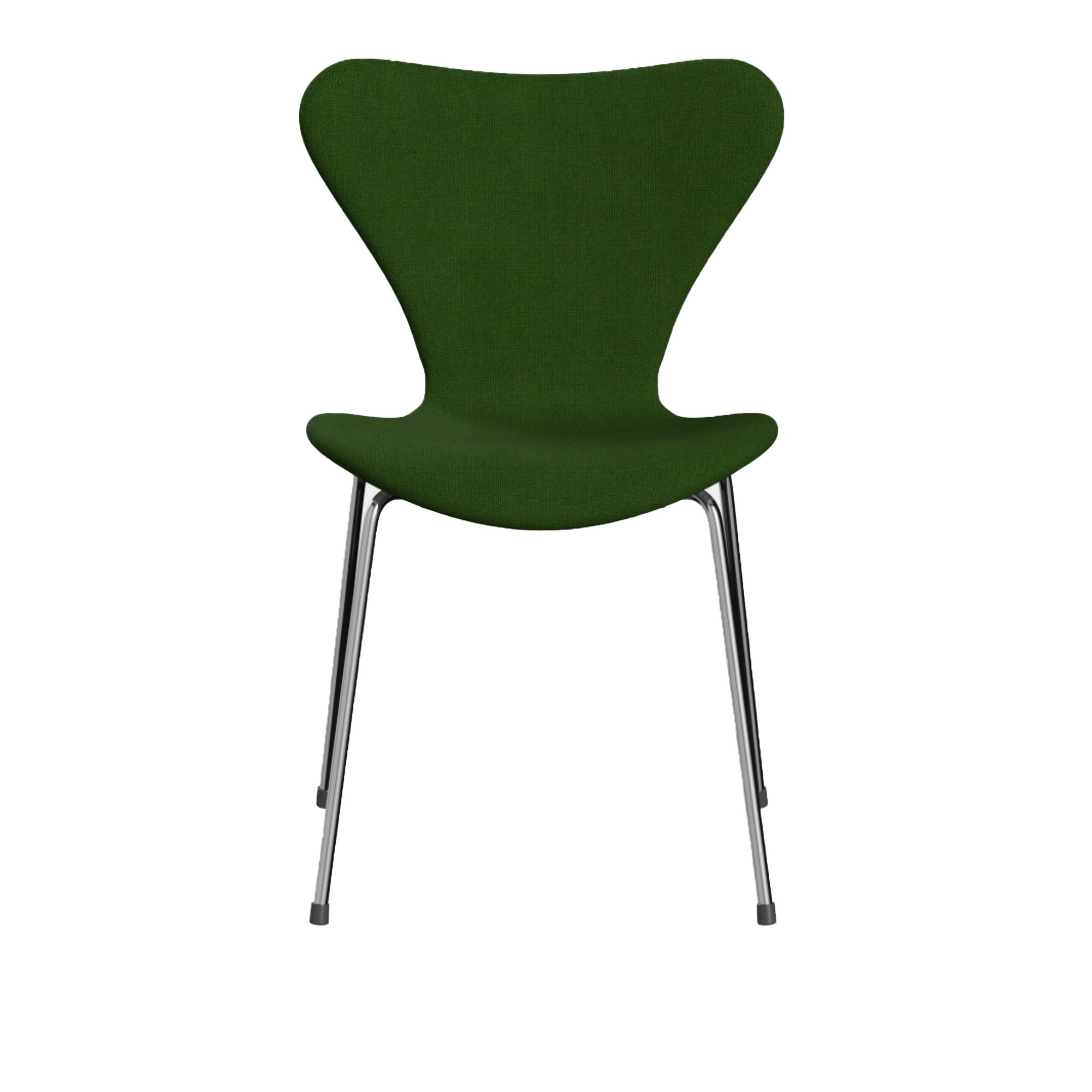 Fritz Hansen - 3107 Sjuan - Helklädd, Tyg, Hallingdal 960 - Matstolar - designer_arne_jacobsen - Grön - Metall/Trä/Textilmaterial