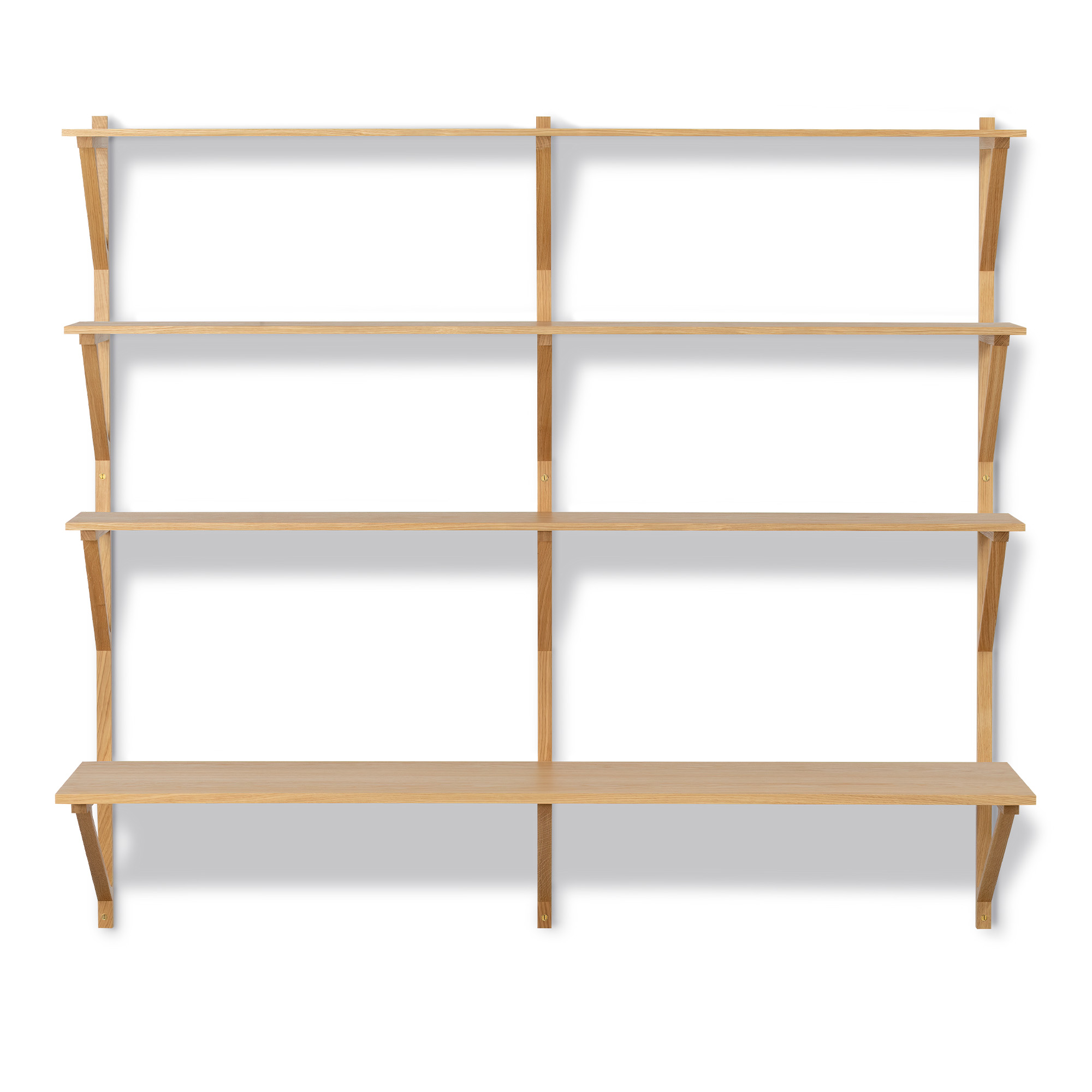 Fredericia Furniture - BM29 Shelf - 2 compartments - 3 shelves and desk shelf - DxWxH: 43x149x134 cm - Oak lacquer - Hyllor & Hyllsystem - Børge Mogensen - Träfärgad - Trä